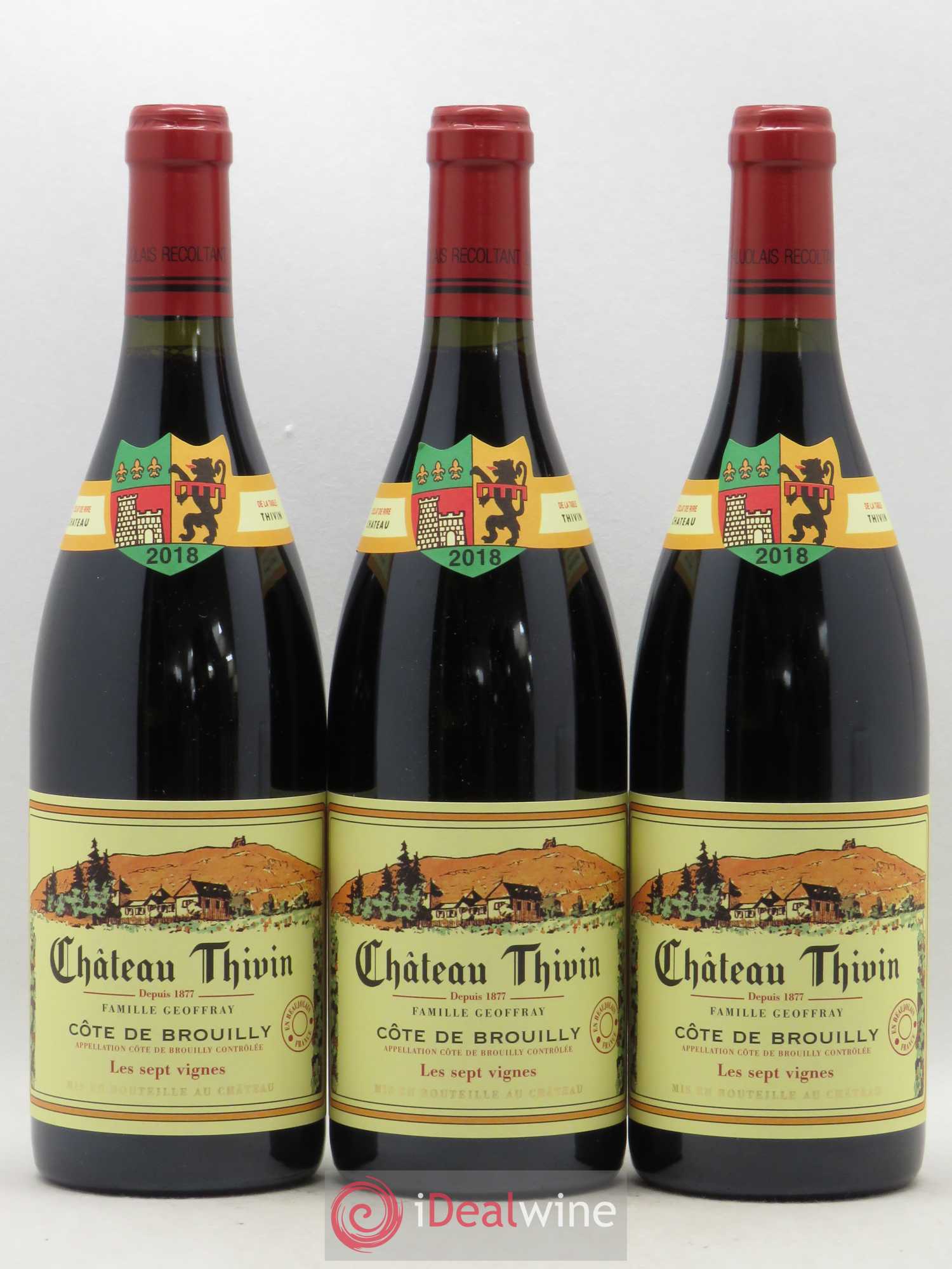Côte de Brouilly Les 7 Vignes Château Thivin (sans prix de reserve) 2018 - Lot de 3 bouteilles - 0