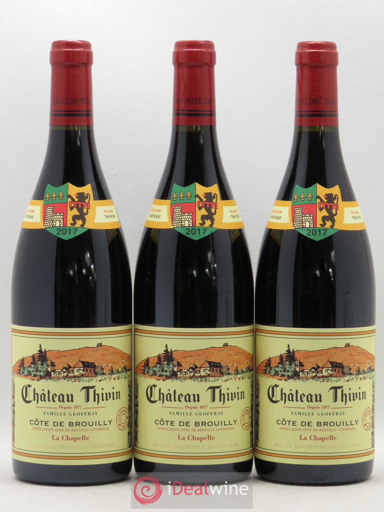 Côte de Brouilly Cuvée La Chapelle Château Thivin (sans prix de reserve) 2017 - Lot de 3 bouteilles - 0