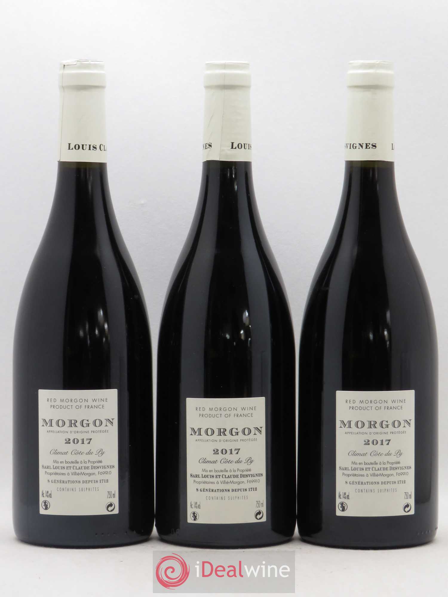 Morgon Côte de Py Javernières Louis-Claude Desvignes (sans prix de reserve) 2017 - Lot de 3 bouteilles - 1