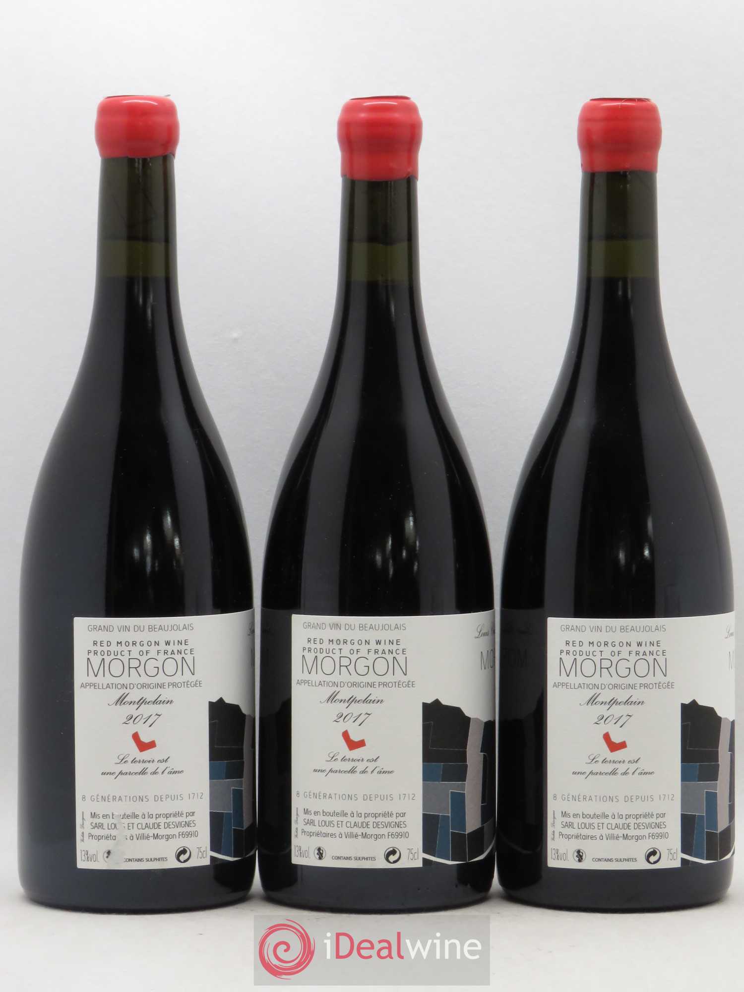 Morgon Montpelain Louis-Claude Desvignes (sans prix de reserve) 2017 - Lot de 3 bouteilles - 1