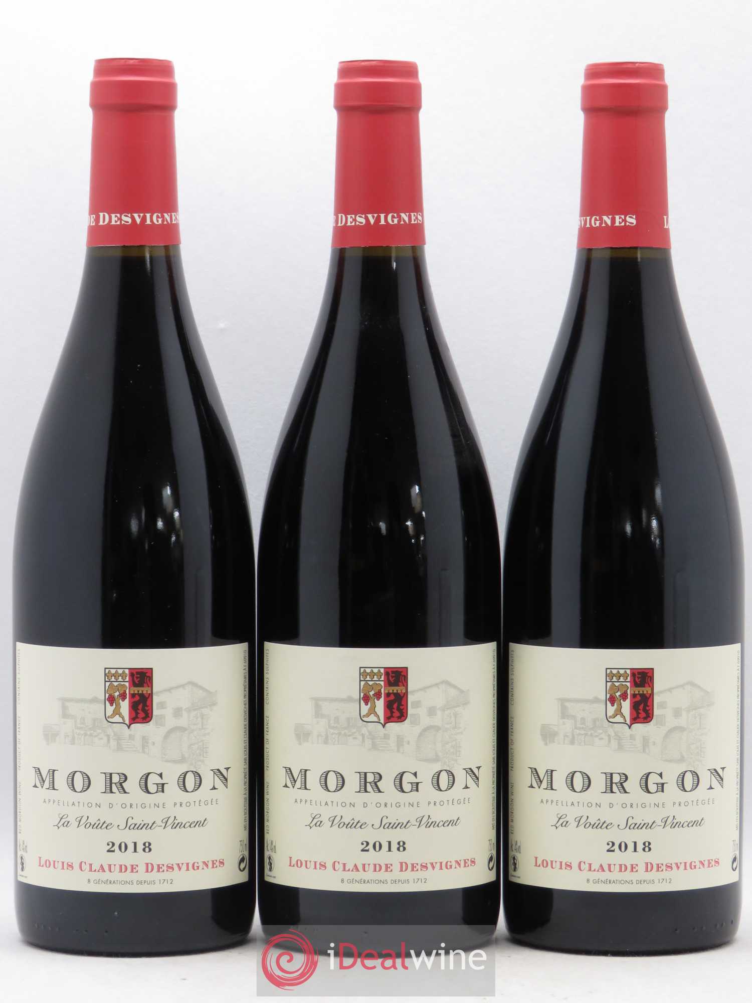 Morgon La Voûte Saint Vincent Louis-Claude Desvignes (sans prix de reserve) 2018 - Lot de 3 bouteilles - 0