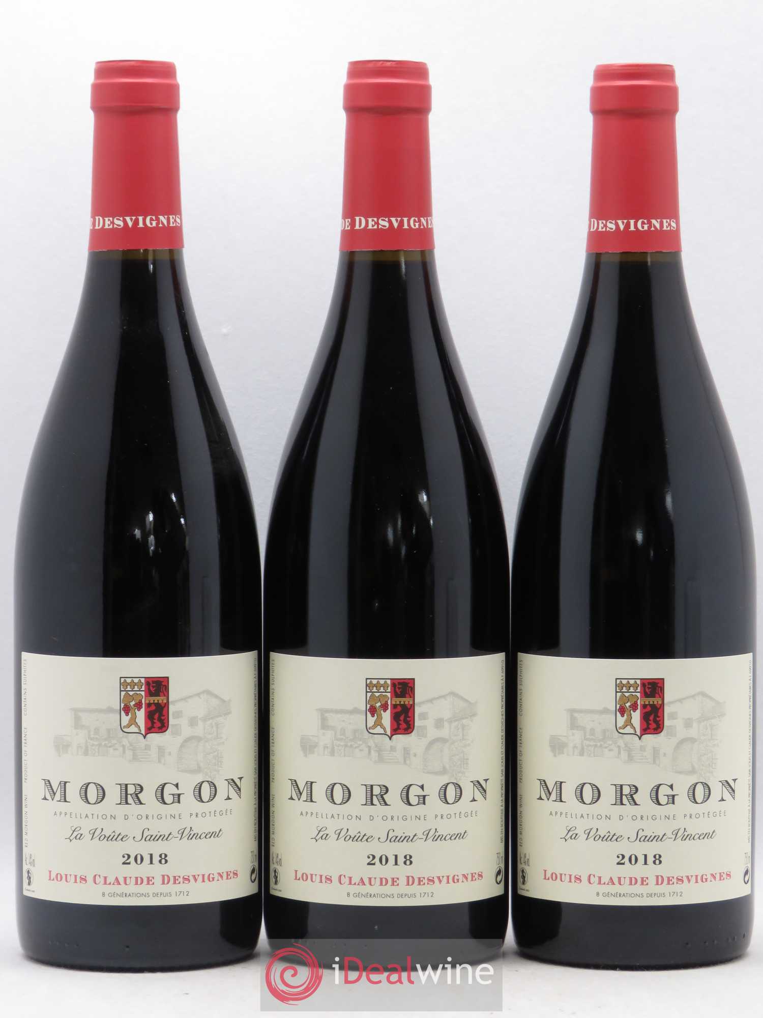 Morgon La Voûte Saint Vincent Louis-Claude Desvignes (sans prix de reserve) 2018 - Lot de 3 bouteilles - 0