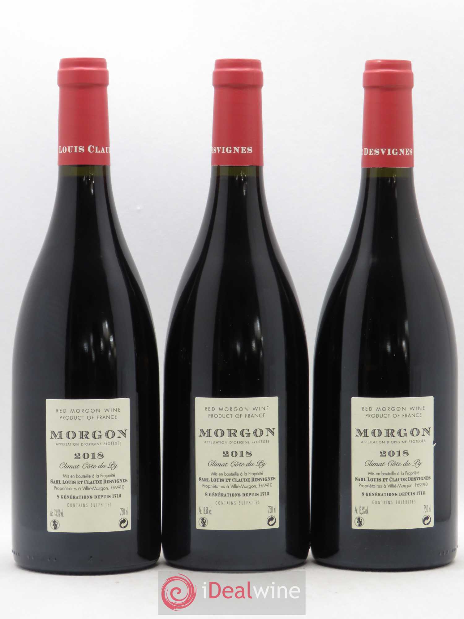 Morgon Côte de Py Javernières Louis-Claude Desvignes (sans prix de reserve) 2018 - Lot de 3 bouteilles - 1