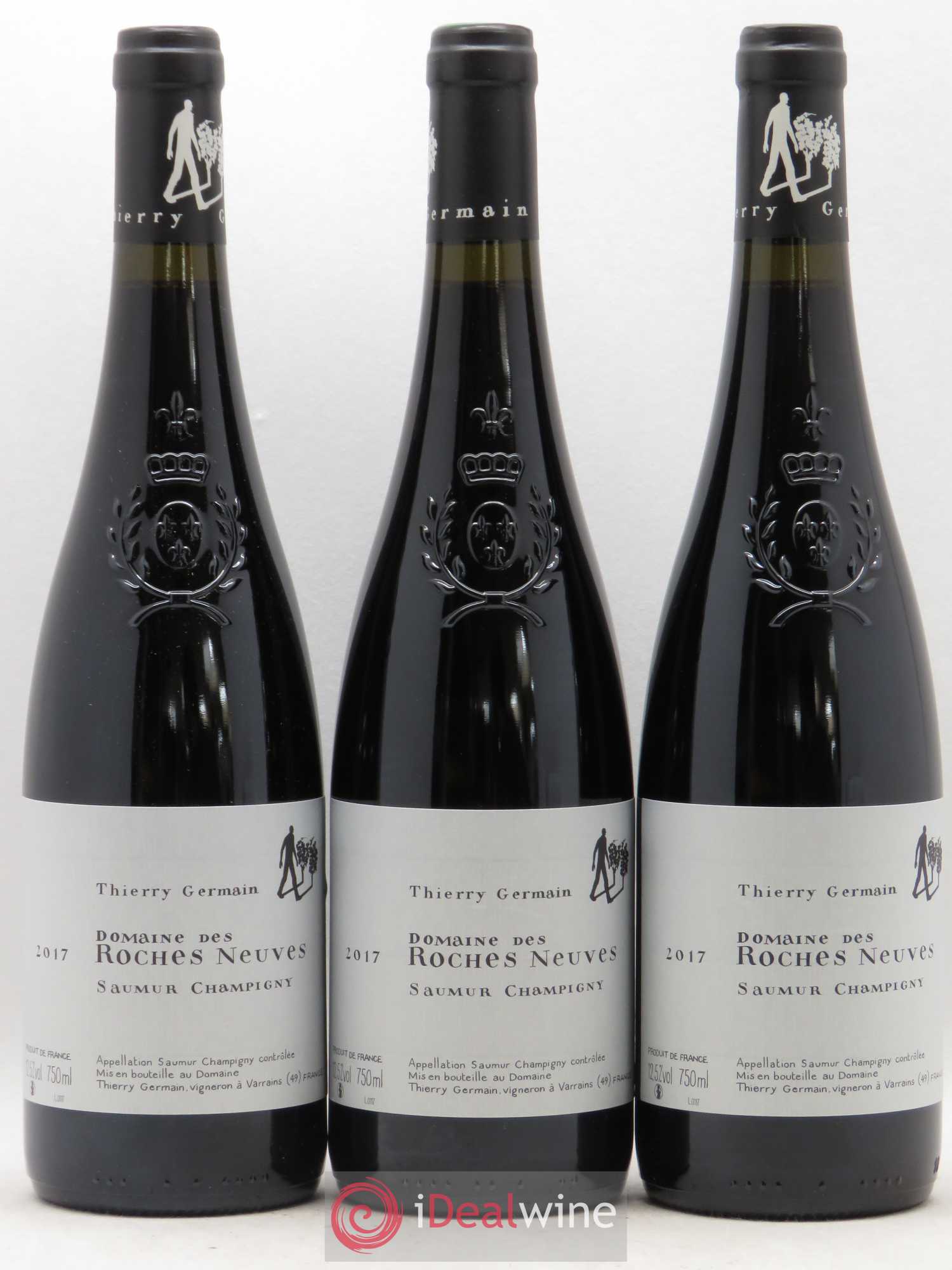 Saumur-Champigny Domaine des Roches Neuves - Thierry Germain (sans prix de reserve) 2017 - Lot de 3 bouteilles - 0