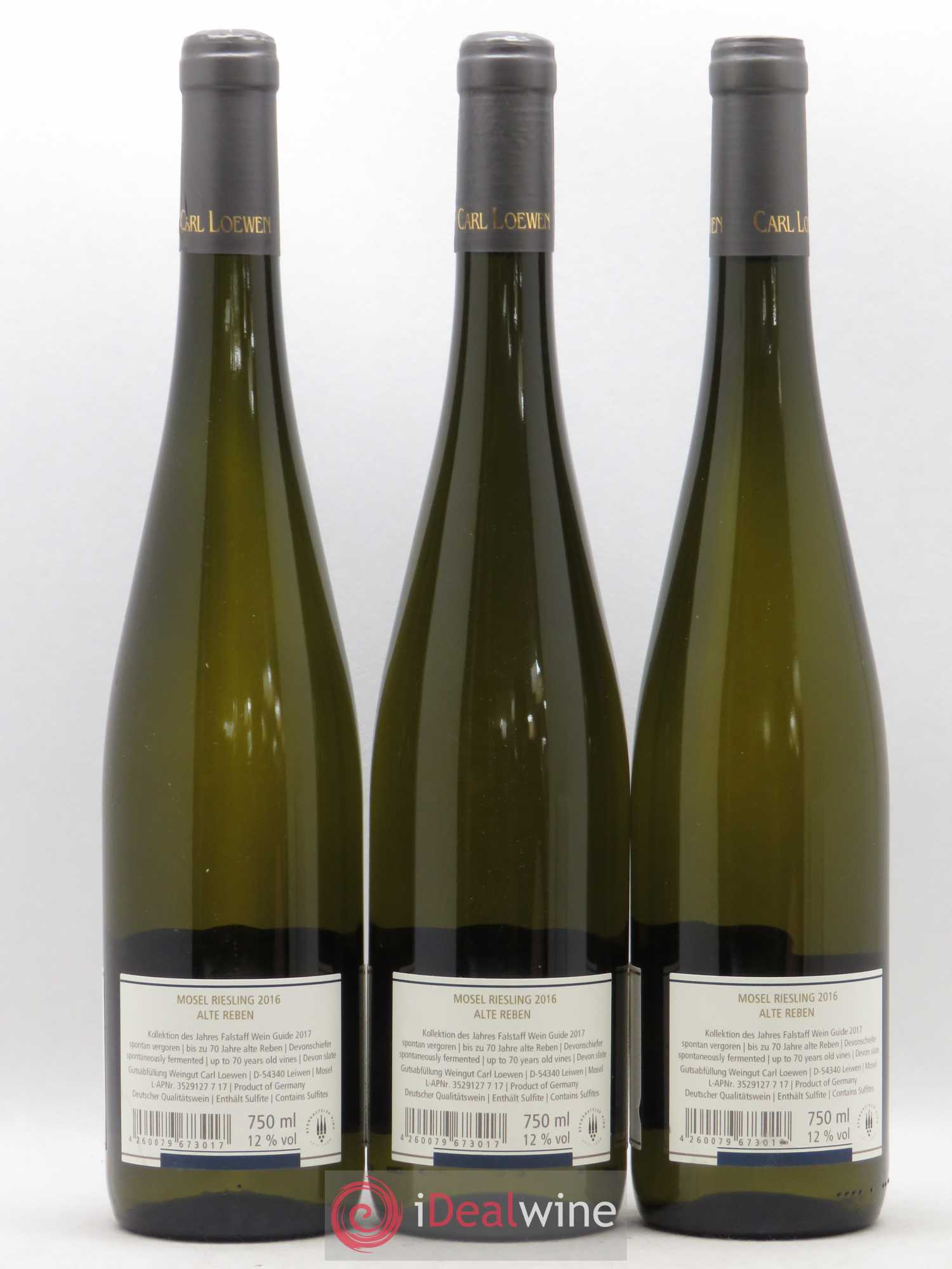 Allemagne Mosel-Saar Riesling Alte Reben Carl Loewen (sans prix de reserve) 2016 - Lotto di 3 bottiglie - 1