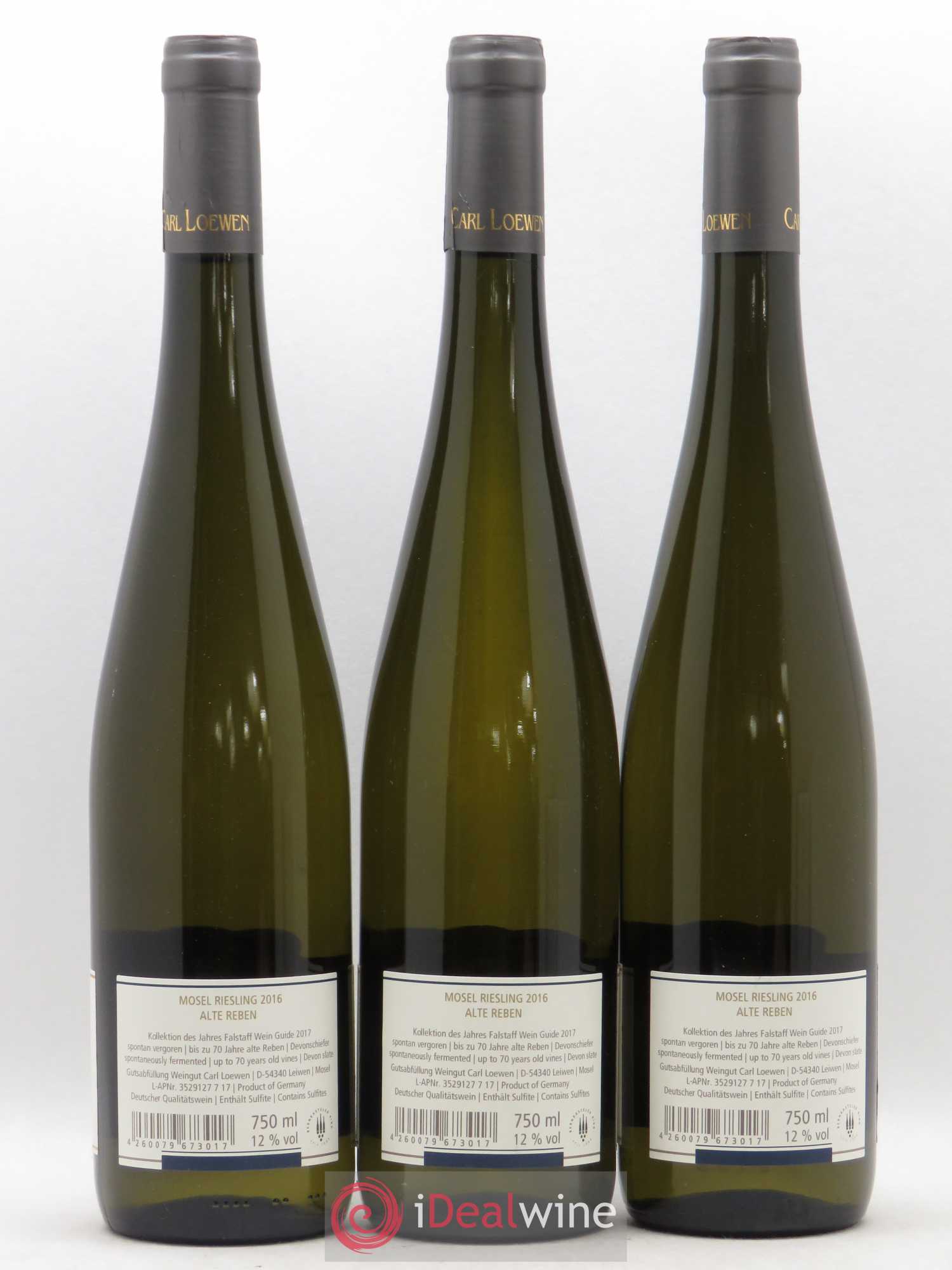 Allemagne Mosel-Saar Riesling Alte Reben Carl Loewen (sans prix de reserve) 2016 - Posten von 3 Flaschen - 1