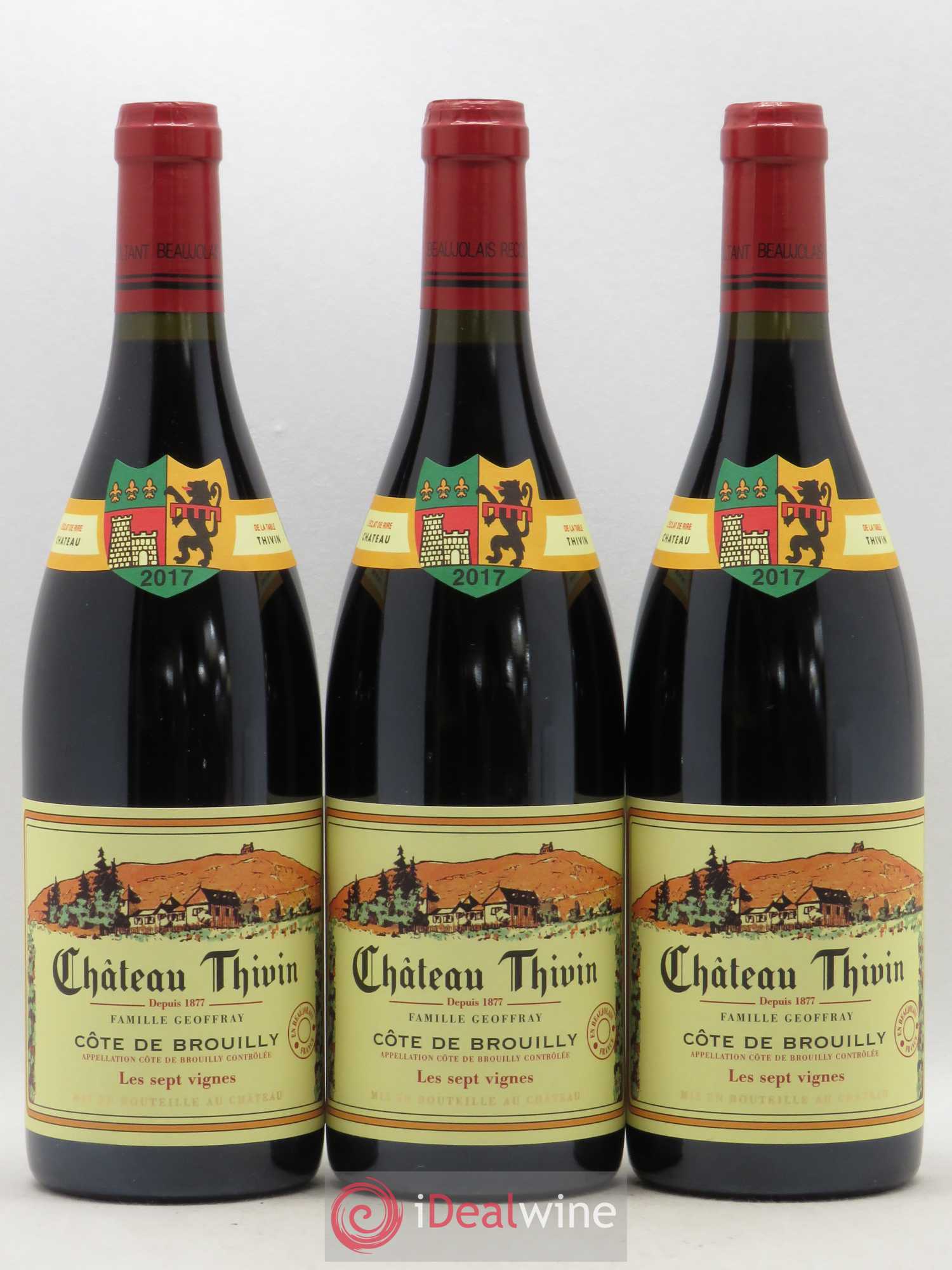 Côte de Brouilly Les 7 Vignes Château Thivin (sans prix de reserve) 2017 - Lot de 3 bouteilles - 0