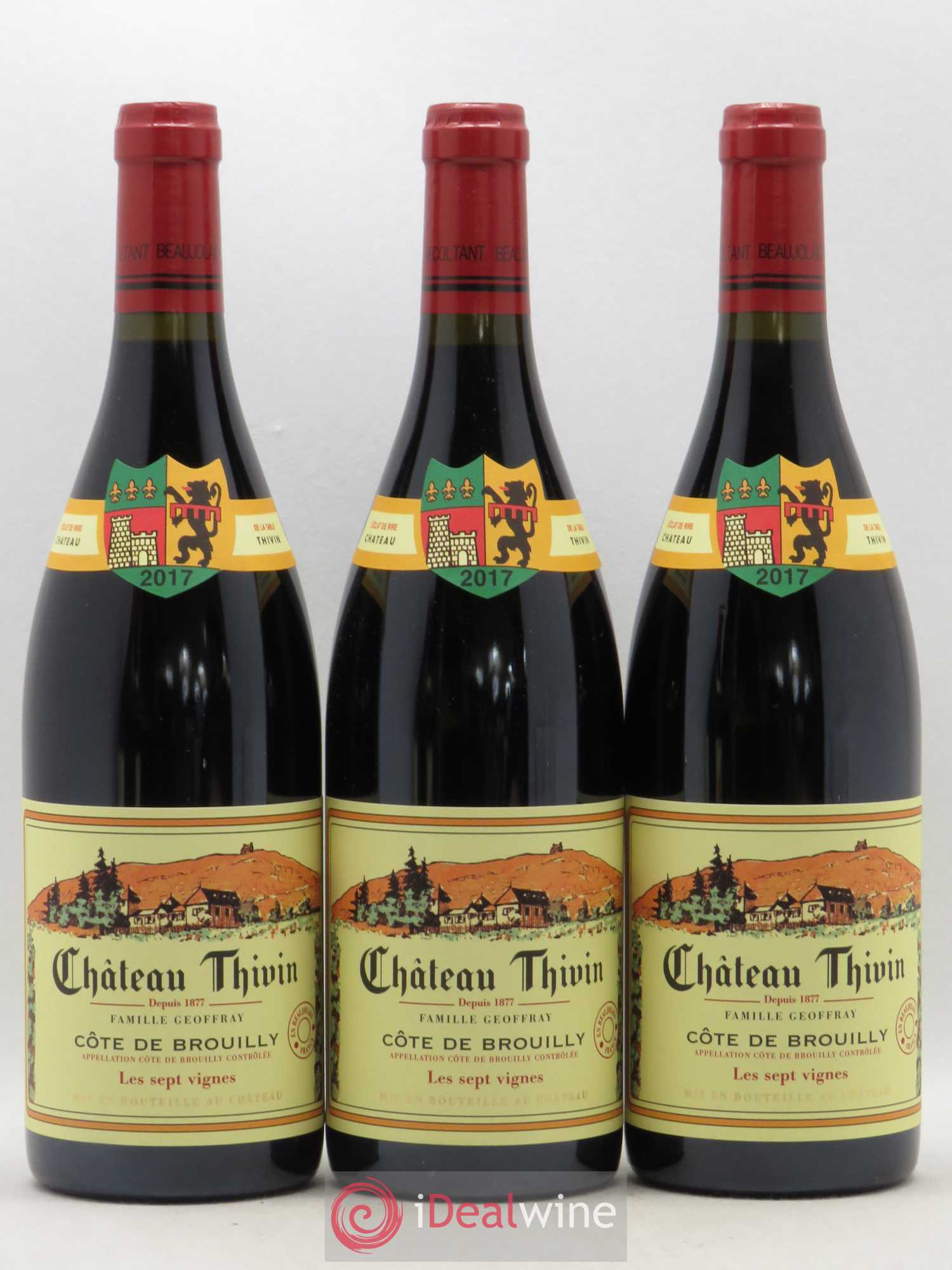 Côte de Brouilly Les 7 Vignes Château Thivin (sans prix de reserve) 2017 - Lot de 3 bouteilles - 0