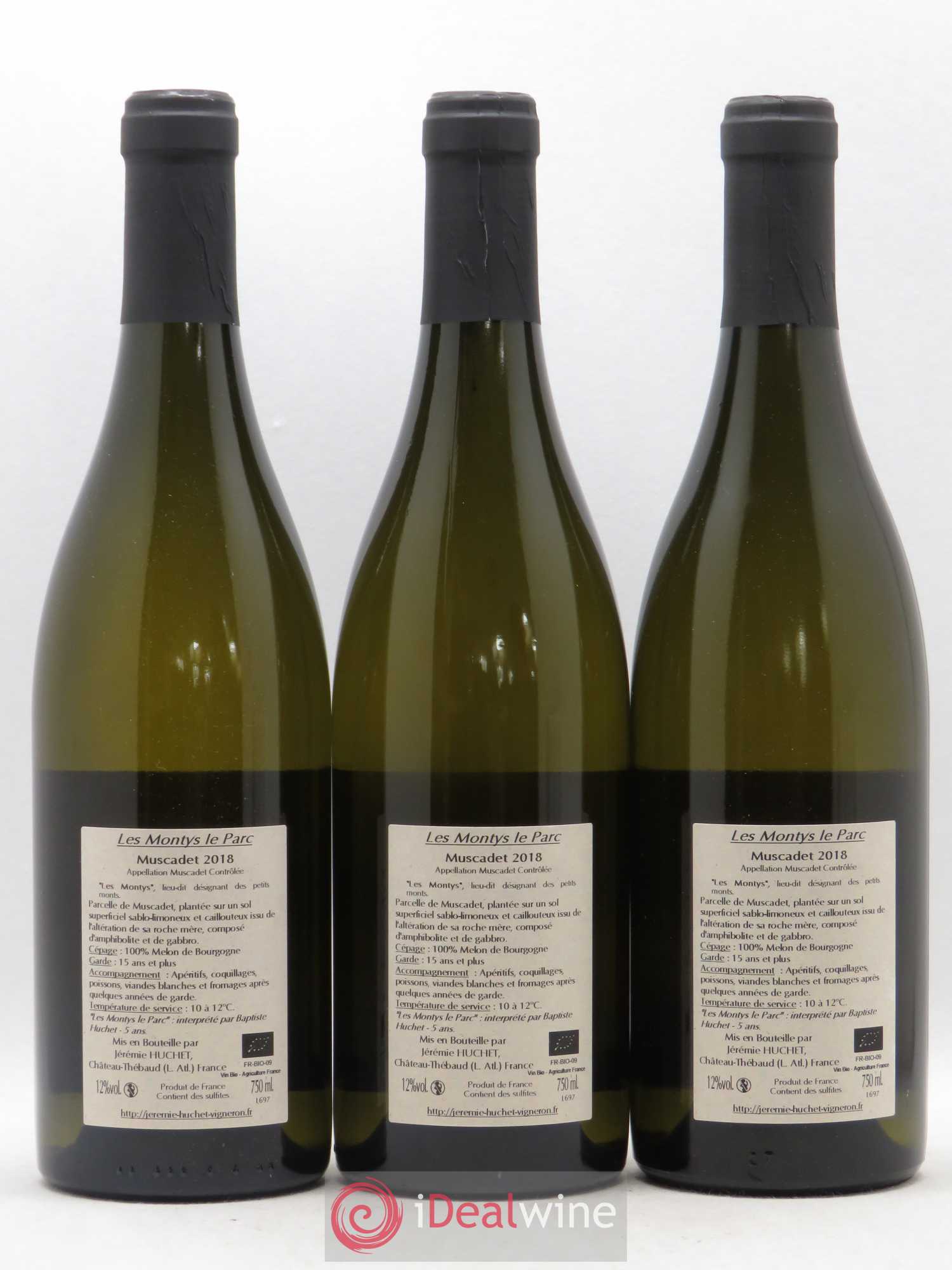 Muscadet Les Montys Le Parc Jeremie Huchet (sans prix de reserve) 2018 - Posten von 3 Flaschen - 1