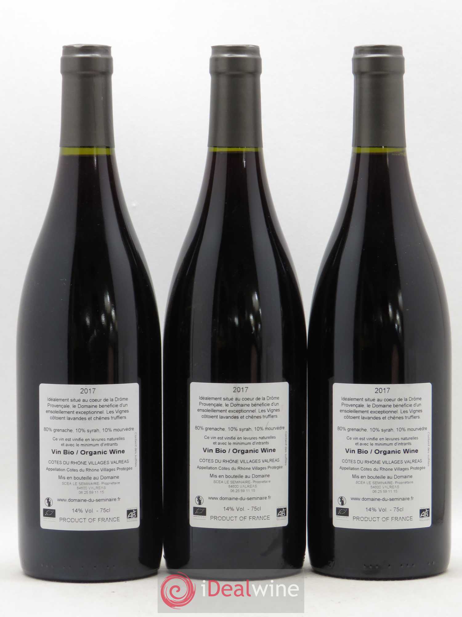Côtes-du-Rhône Valreas Domaine du Seminaire (sans prix de reserve) 2017 - Lotto di 3 bottiglie - 1