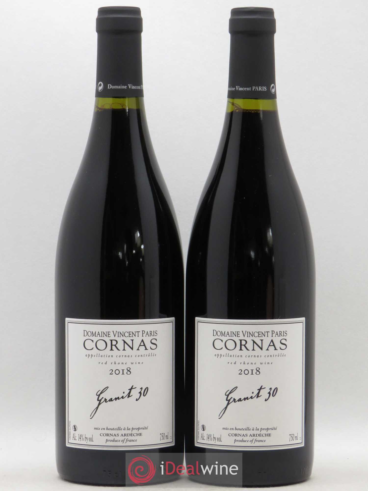 Cornas Granit 30 Vincent Paris (sans prix de reserve) 2018 - Lot de 2 bouteilles - 0