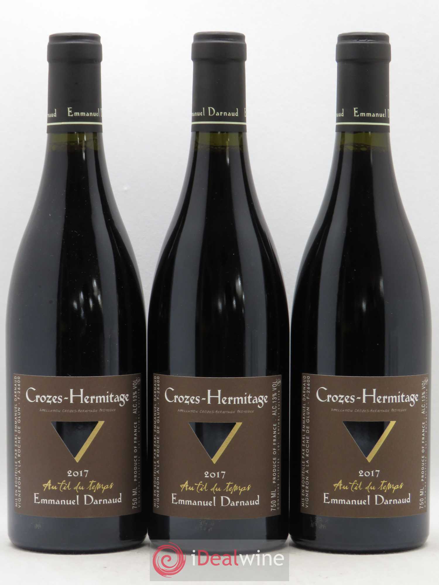 Crozes-Hermitage Au fil du Temps Emmanuel Darnaud (sans prix de reserve) 2017 - Posten von 3 Flaschen - 0