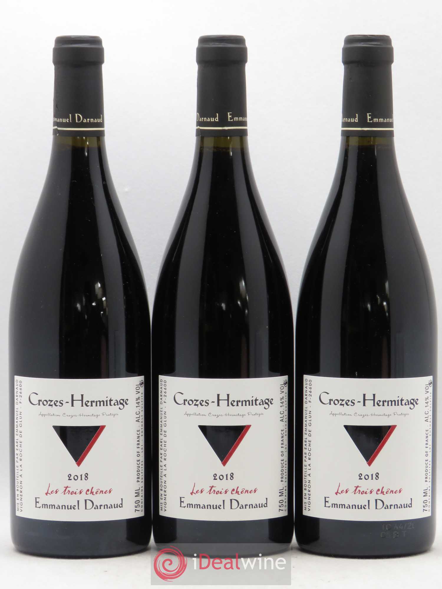 Crozes-Hermitage Les Trois Chenes Emmanuel Darnaud (sans prix de reserve) 2018 - Posten von 3 Flaschen - 0