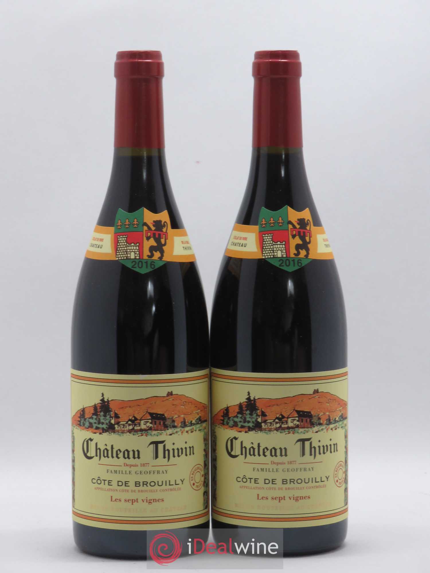 Côte de Brouilly Les 7 Vignes Château Thivin (sans prix de réserve) 2016 - Lot de 2 bouteilles - 0