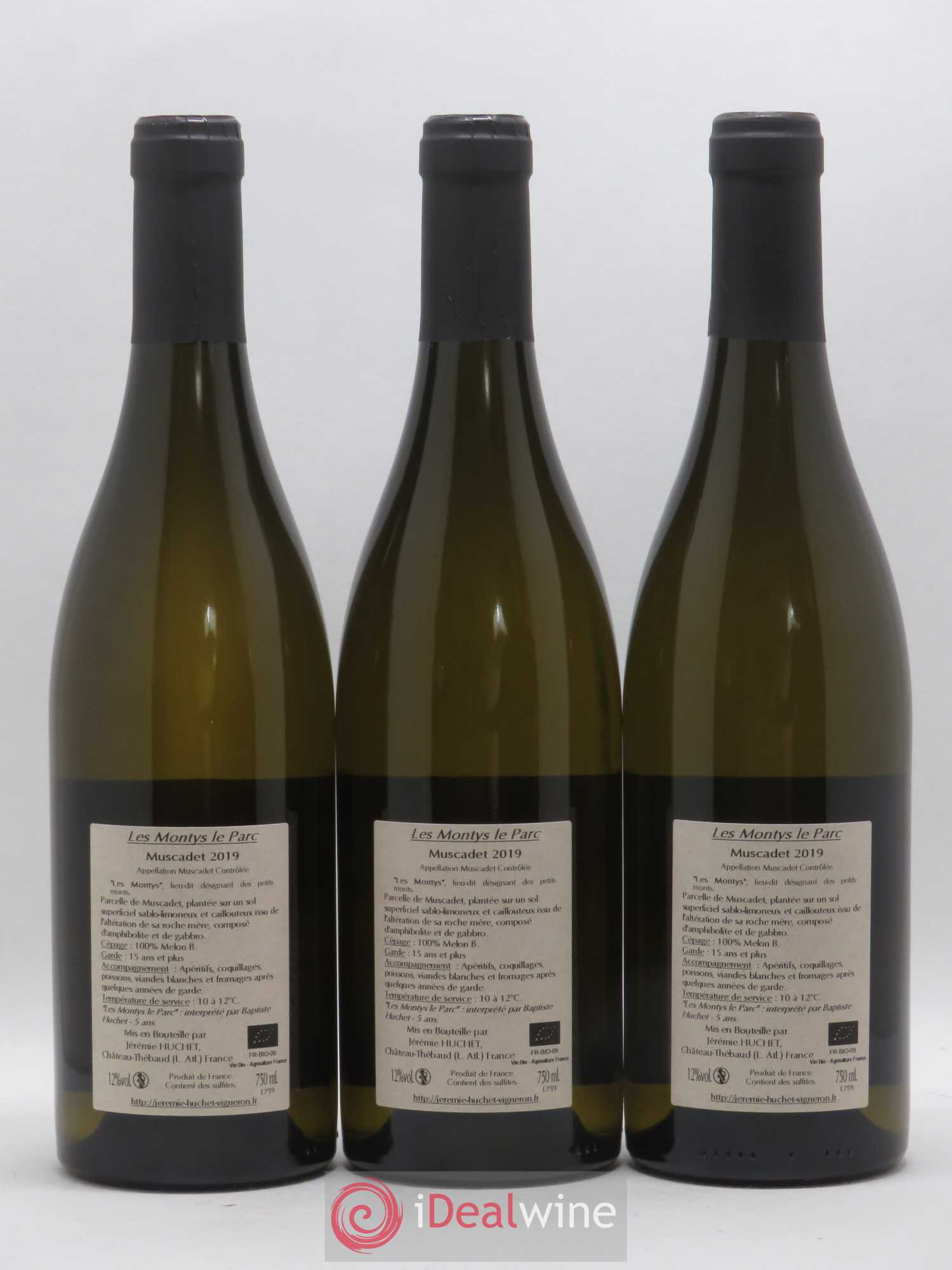 Muscadet Les Montys Le Parc Domaine de la Chauvinière (Jérémie Huchet) (sans prix de réserve) 2019 - Posten von 3 Flaschen - 1