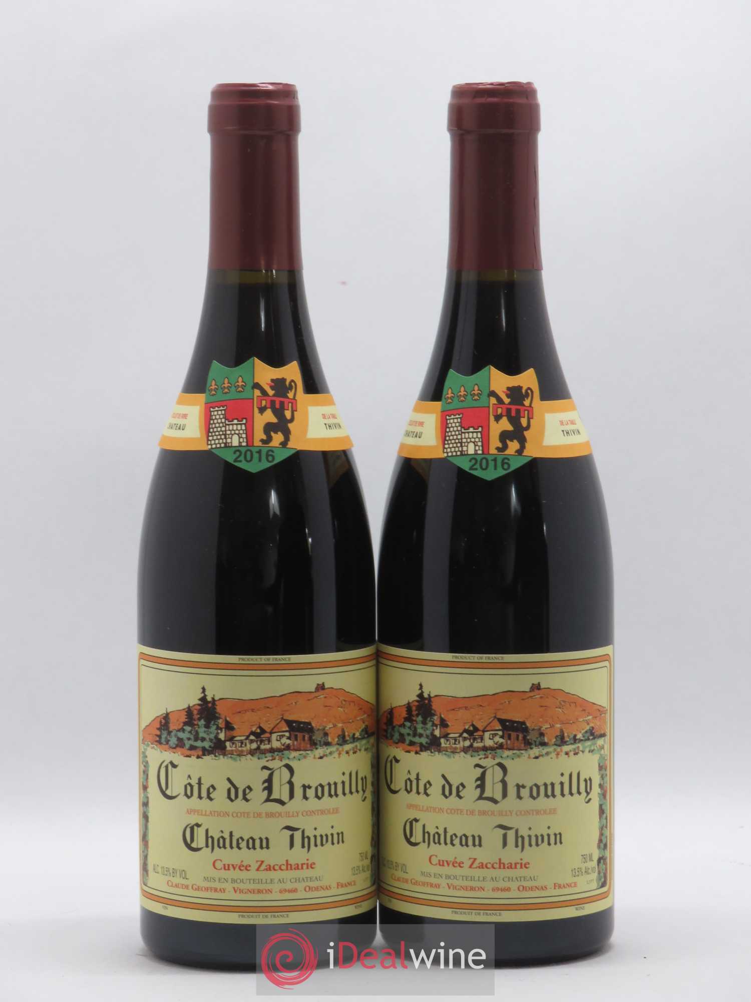 Côte de Brouilly Cuvée Zaccharie Château Thivin 2016 - Lot de 2 bouteilles - 0