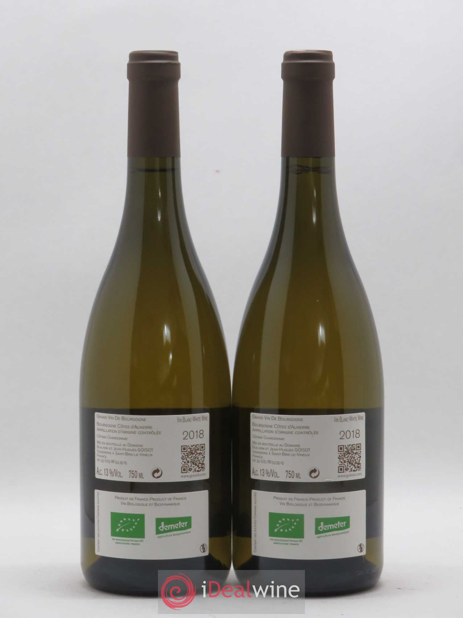 Bourgogne Côtes d'Auxerre Domaine Goisot (sans prix de réserve) 2018 - Posten von 2 Flaschen - 1