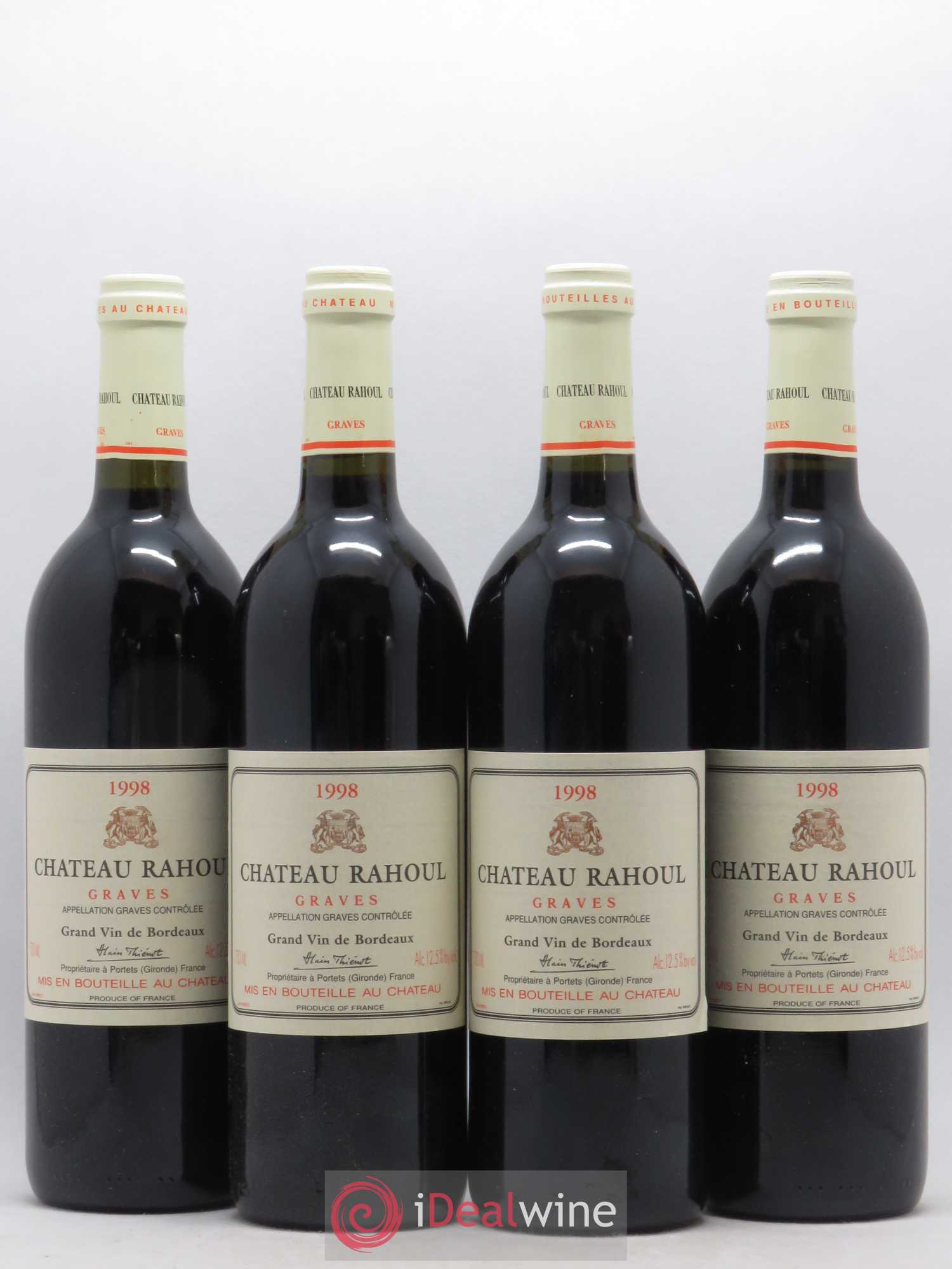 Château Rahoul (sans prix de réserve) 1998 - Lot de 4 bouteilles - 0