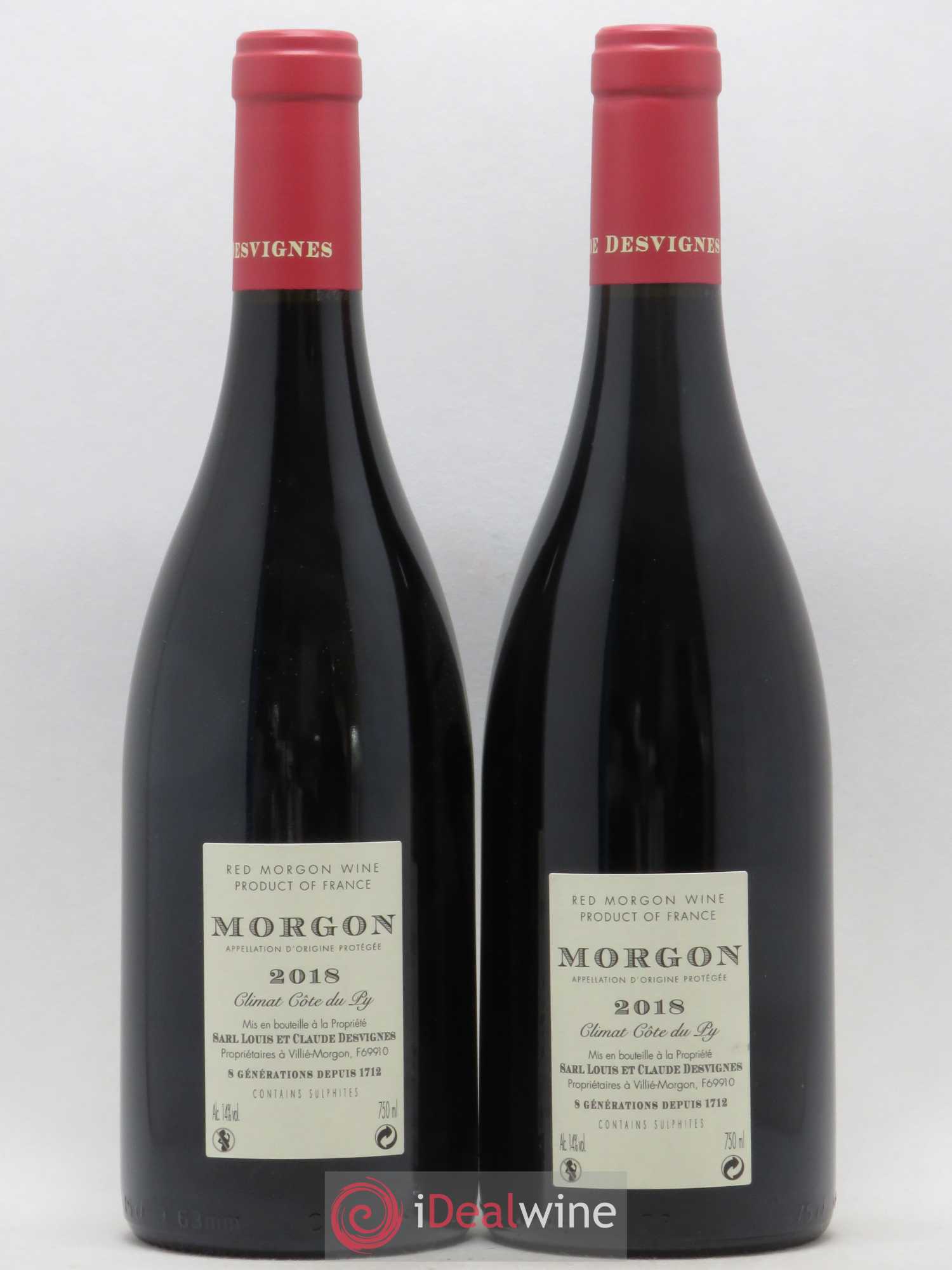 Morgon Côte du Py Louis-Claude Desvignes 2018 - Lot de 2 bouteilles - 1