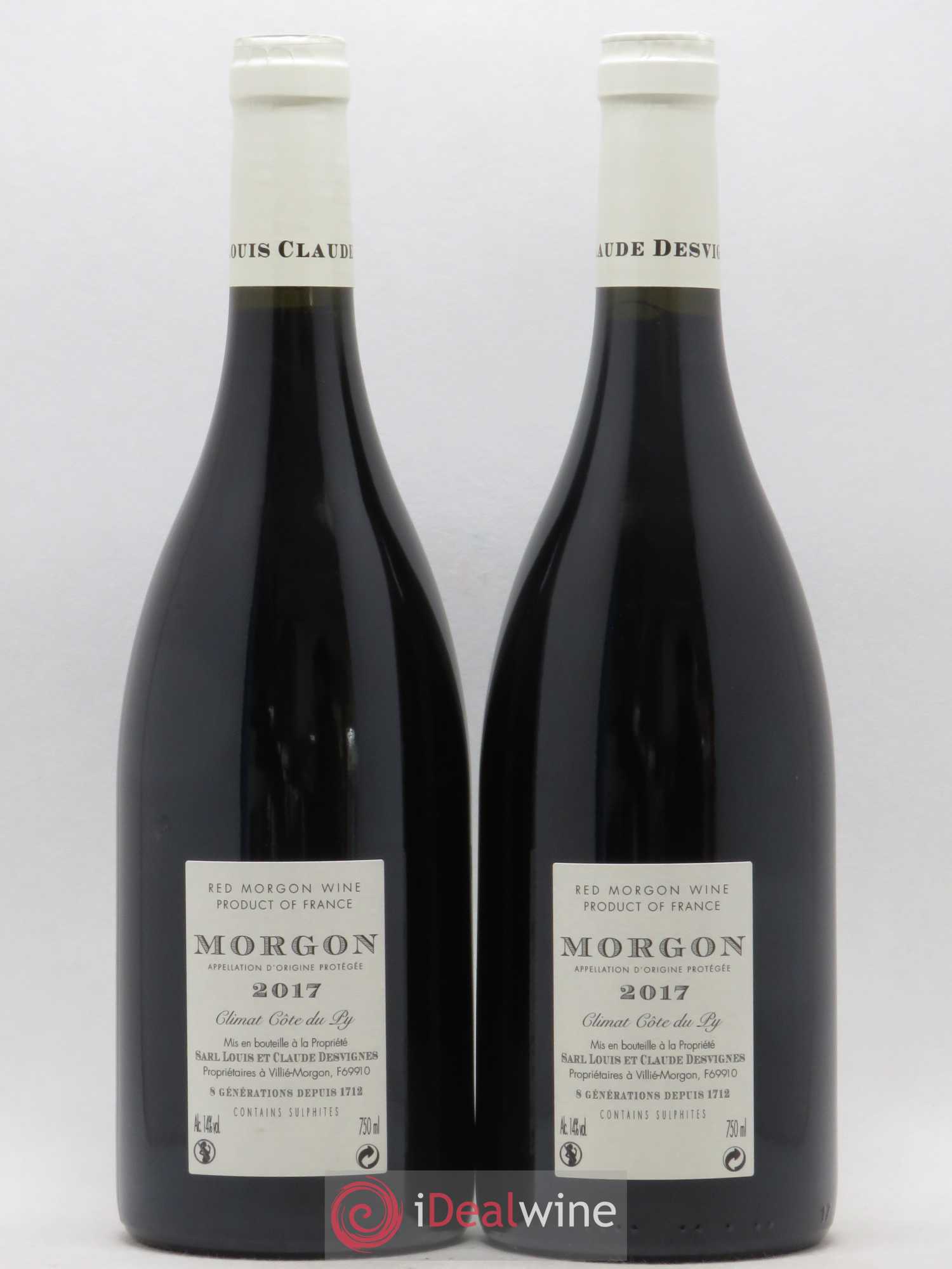 Morgon Côte de Py Javernières Louis-Claude Desvignes 2017 - Lot de 2 bouteilles - 1