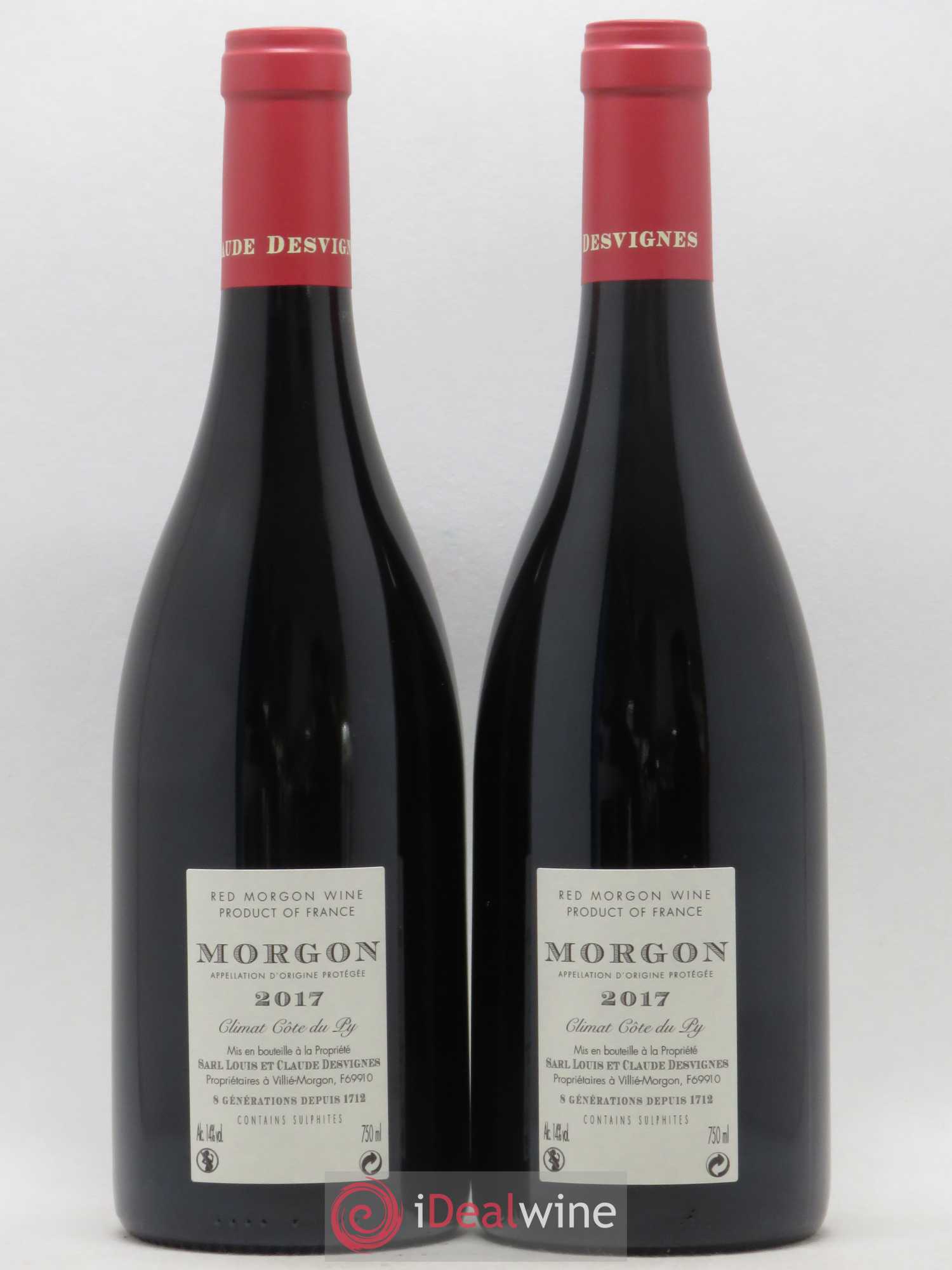 Morgon Côte du Py Louis-Claude Desvignes 2017 - Lot de 2 bouteilles - 1