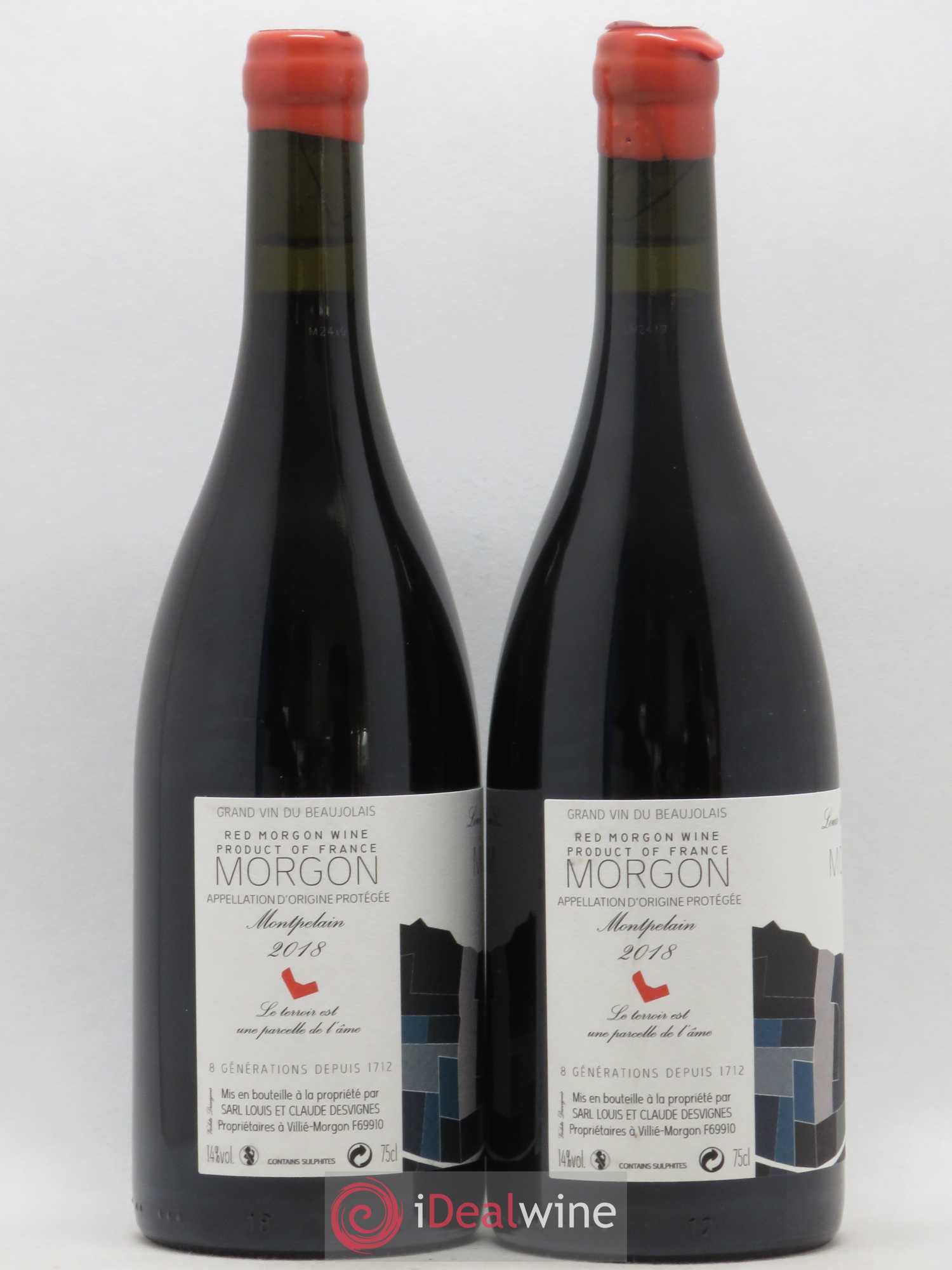 Morgon Montpelain Louis-Claude Desvignes (sans prix de réserve) 2018 - Lot de 2 bouteilles - 1