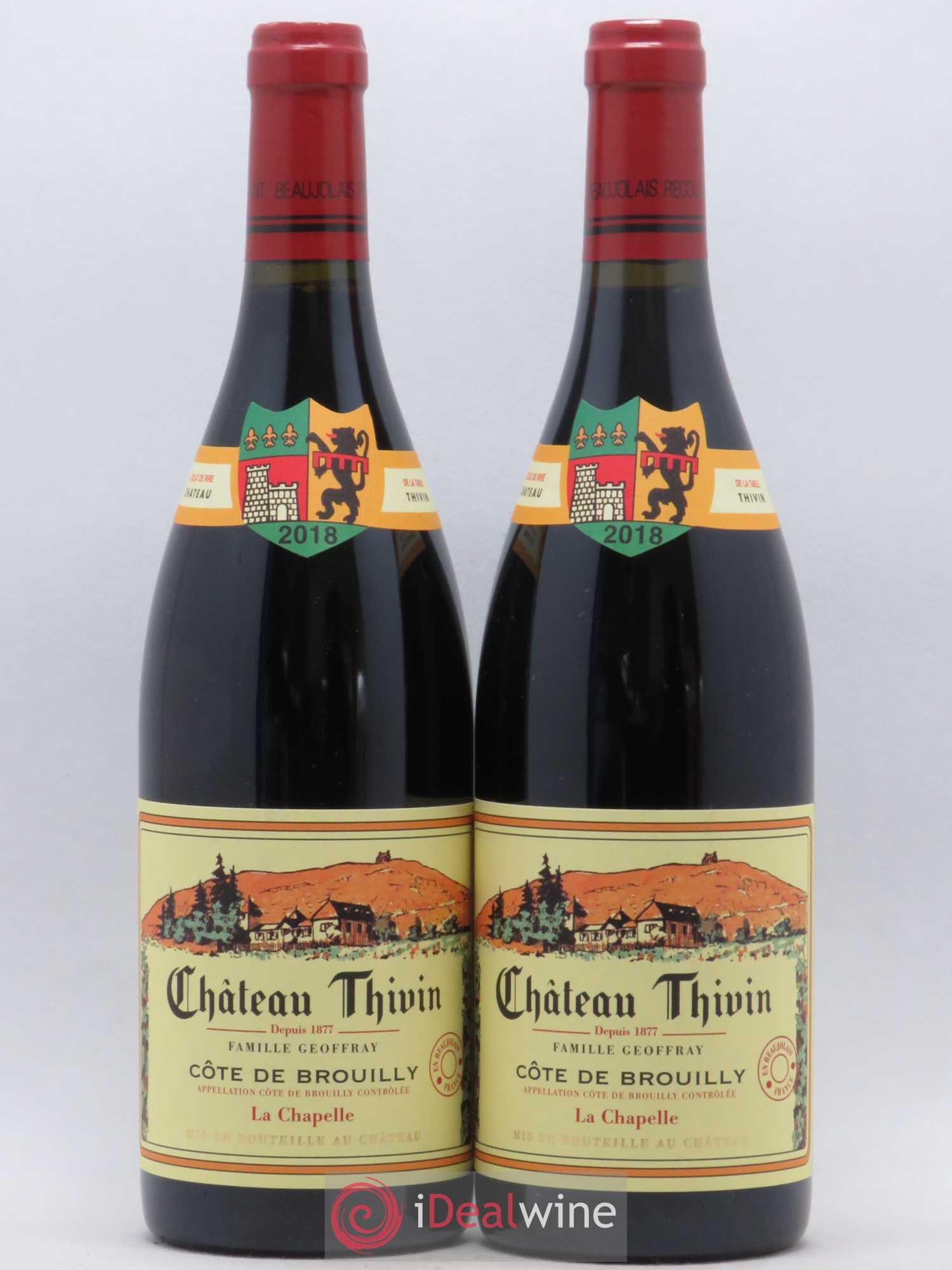 Côte de Brouilly Cuvée La Chapelle Château Thivin (sans prix de réserve) 2018 - Lot de 2 bouteilles - 0