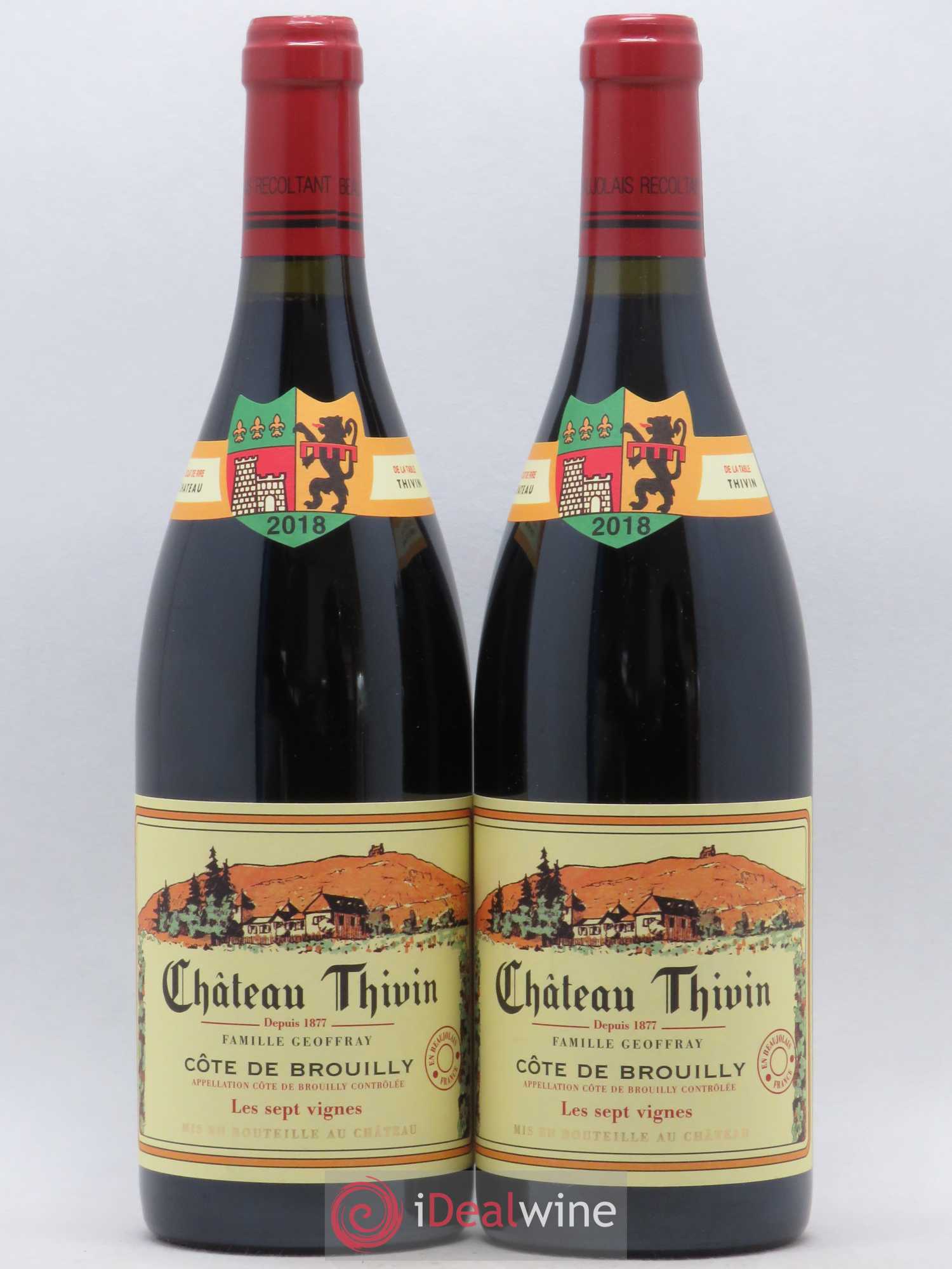 Côte de Brouilly Les 7 Vignes Château Thivin (sans prix de réserve) 2018 - Lot de 2 bouteilles - 0