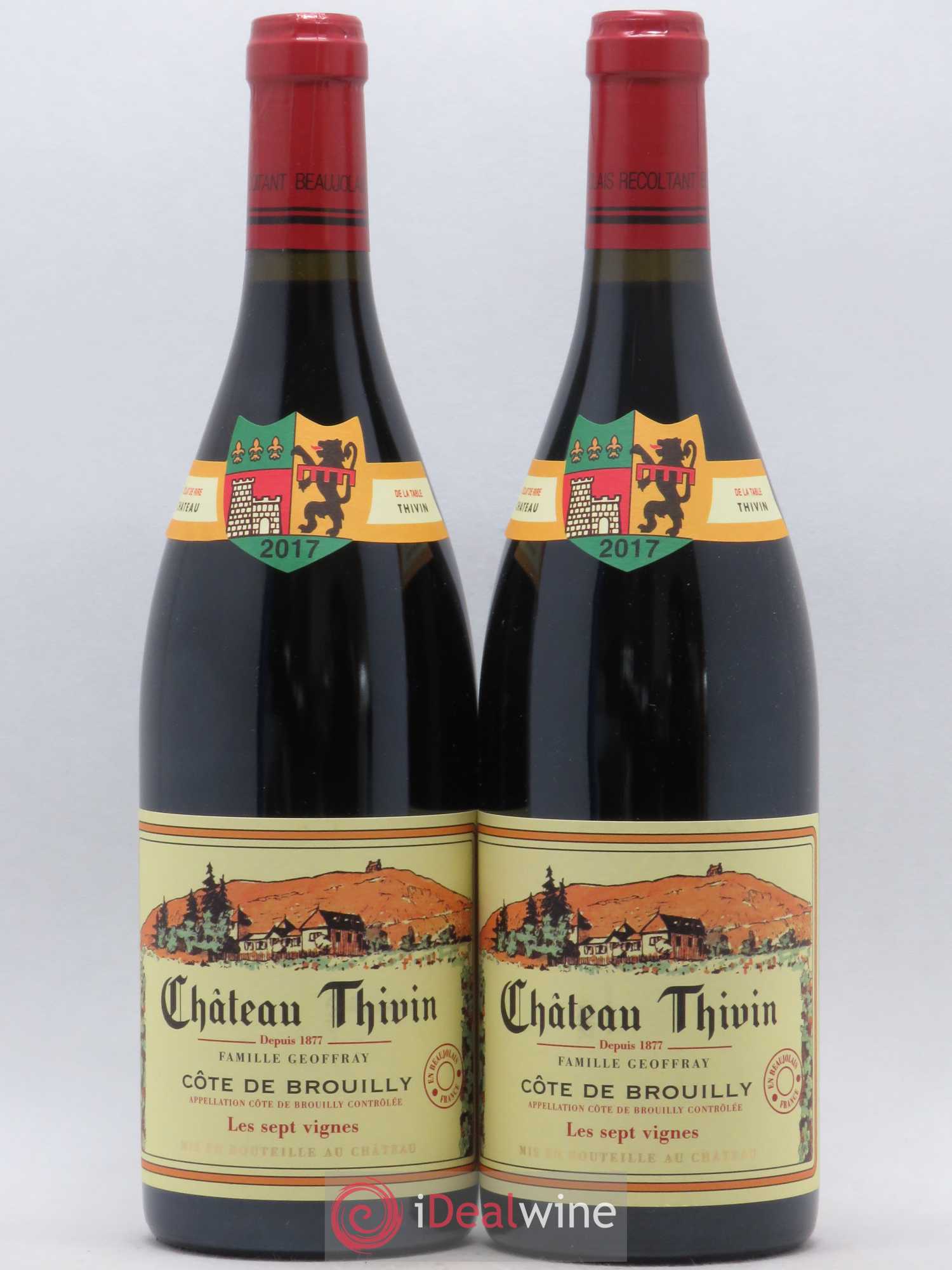 Côte de Brouilly Les 7 Vignes Château Thivin (sans prix de réserve) 2017 - Lot de 2 bouteilles - 0