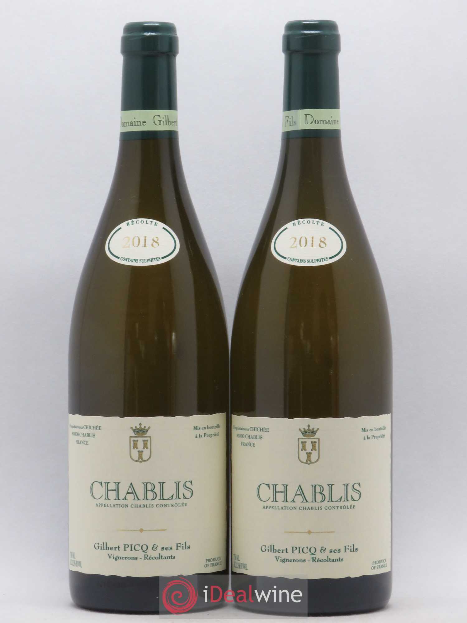 Chablis Gilbert Picq et Fils 2018 - Lot de 2 bouteilles - 0