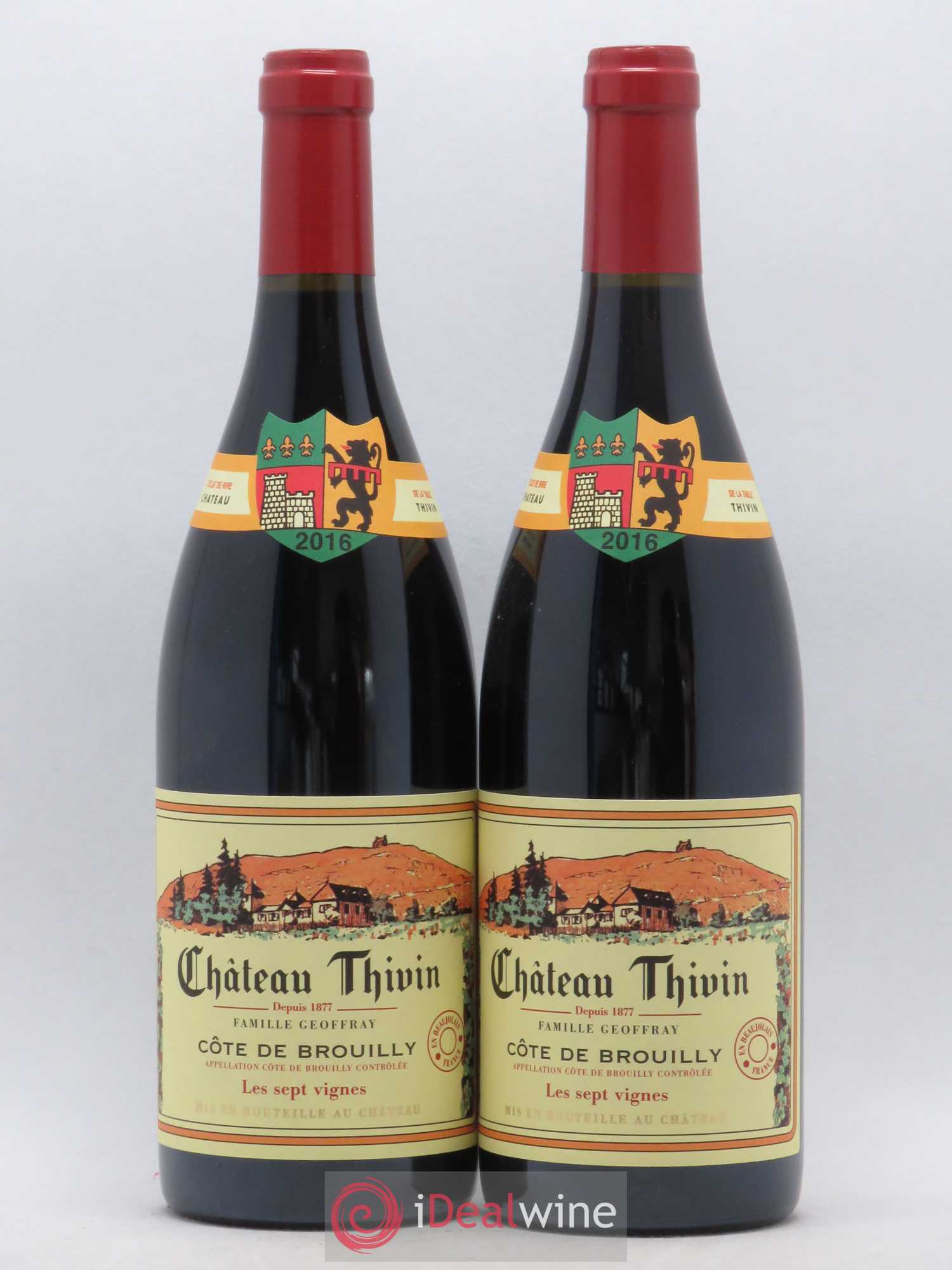 Côte de Brouilly Les 7 Vignes Château Thivin (sans prix de réserve) 2016 - Lot de 2 bouteilles - 0