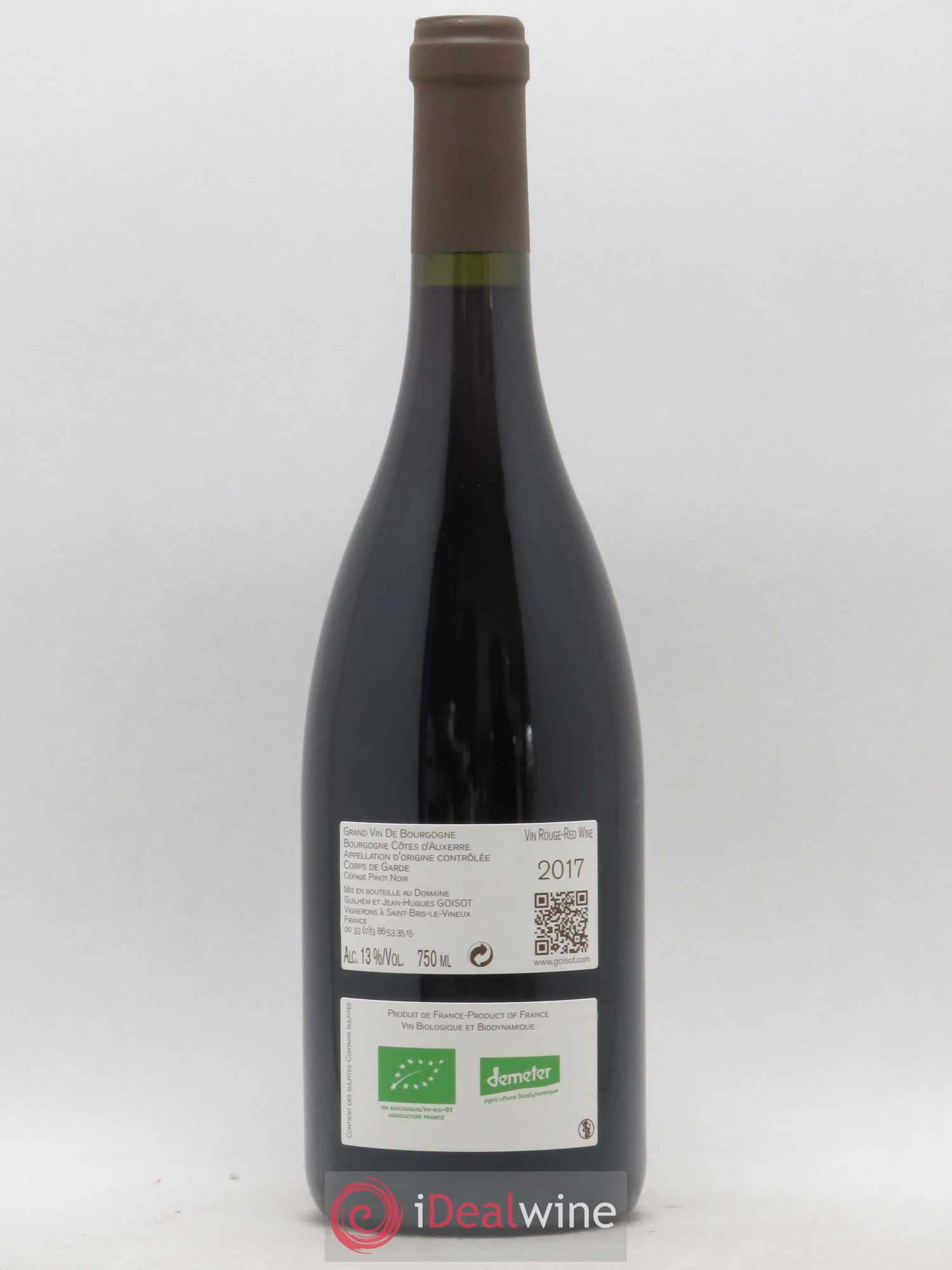 Bourgogne Côtes d'Auxerre Corps de Garde Goisot  (sans prix de réserve) 2017 - Lot de 1 bouteille - 1