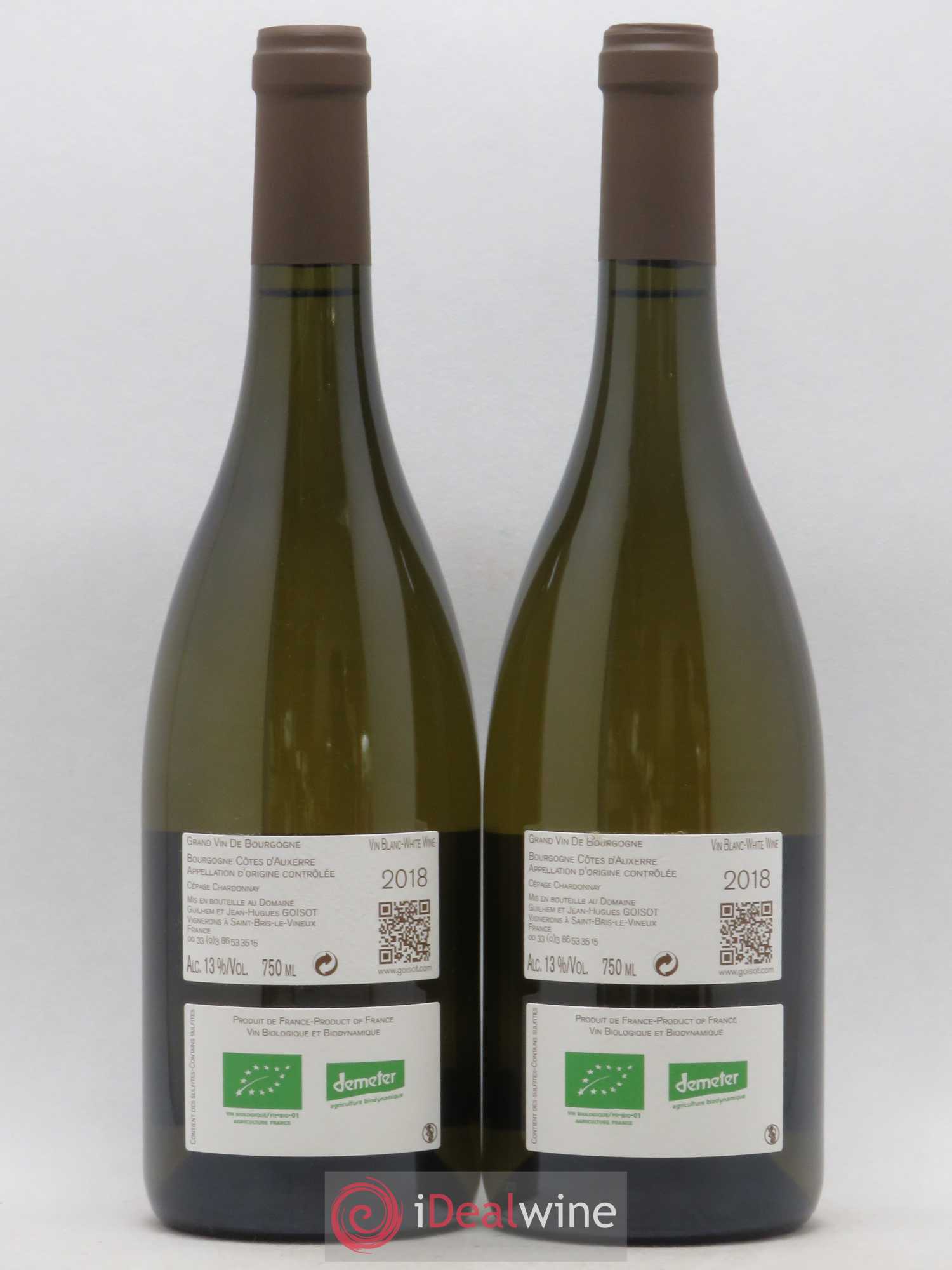 Bourgogne Côtes d'Auxerre Domaine Goisot (sans prix de réserve) 2018 - Posten von 2 Flaschen - 1