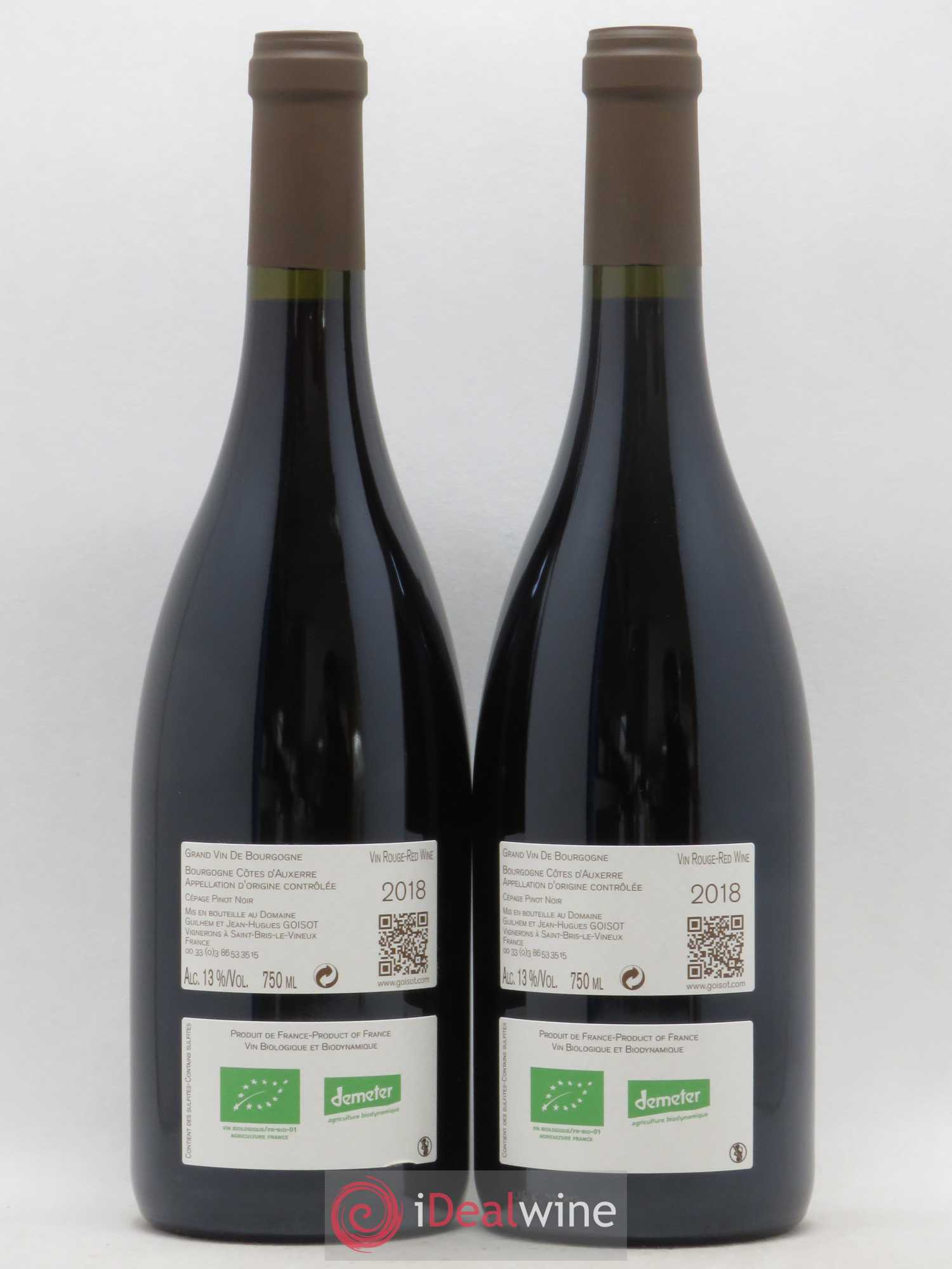 Bourgogne Côtes d'Auxerre Domaine Goisot (sans prix de réserve) 2018 - Posten von 2 Flaschen - 1