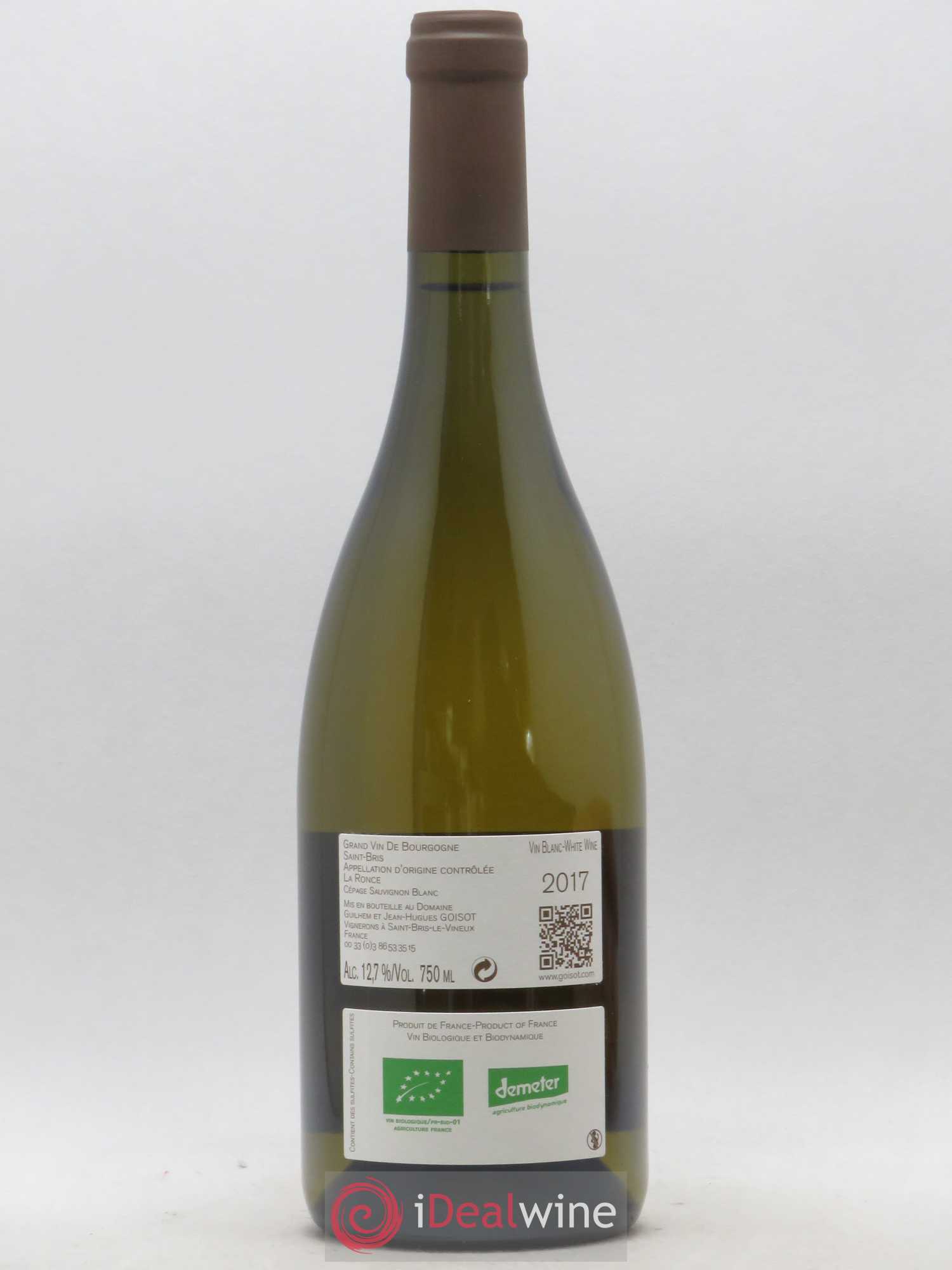Saint-Bris La Ronce Goisot (sans prix de réserve) 2017 - Lot de 1 bouteille - 1
