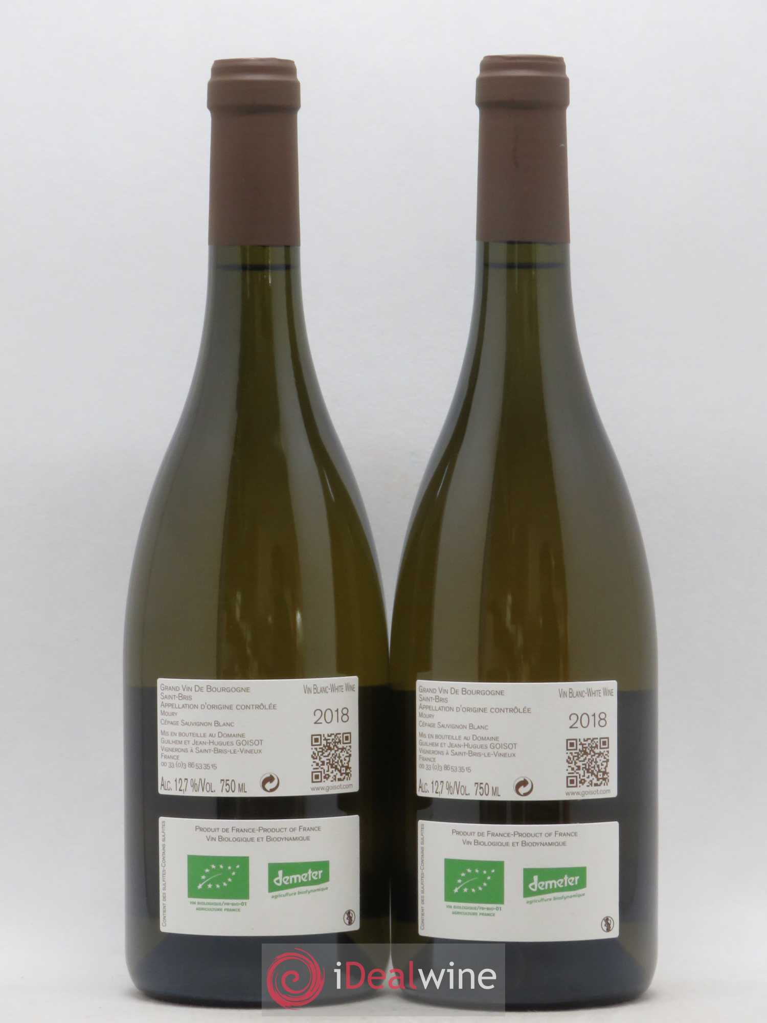 Bourgogne Saint-Bris Moury Domaine Goisot (sans prix de réserve) 2018 - Posten von 2 Flaschen - 1
