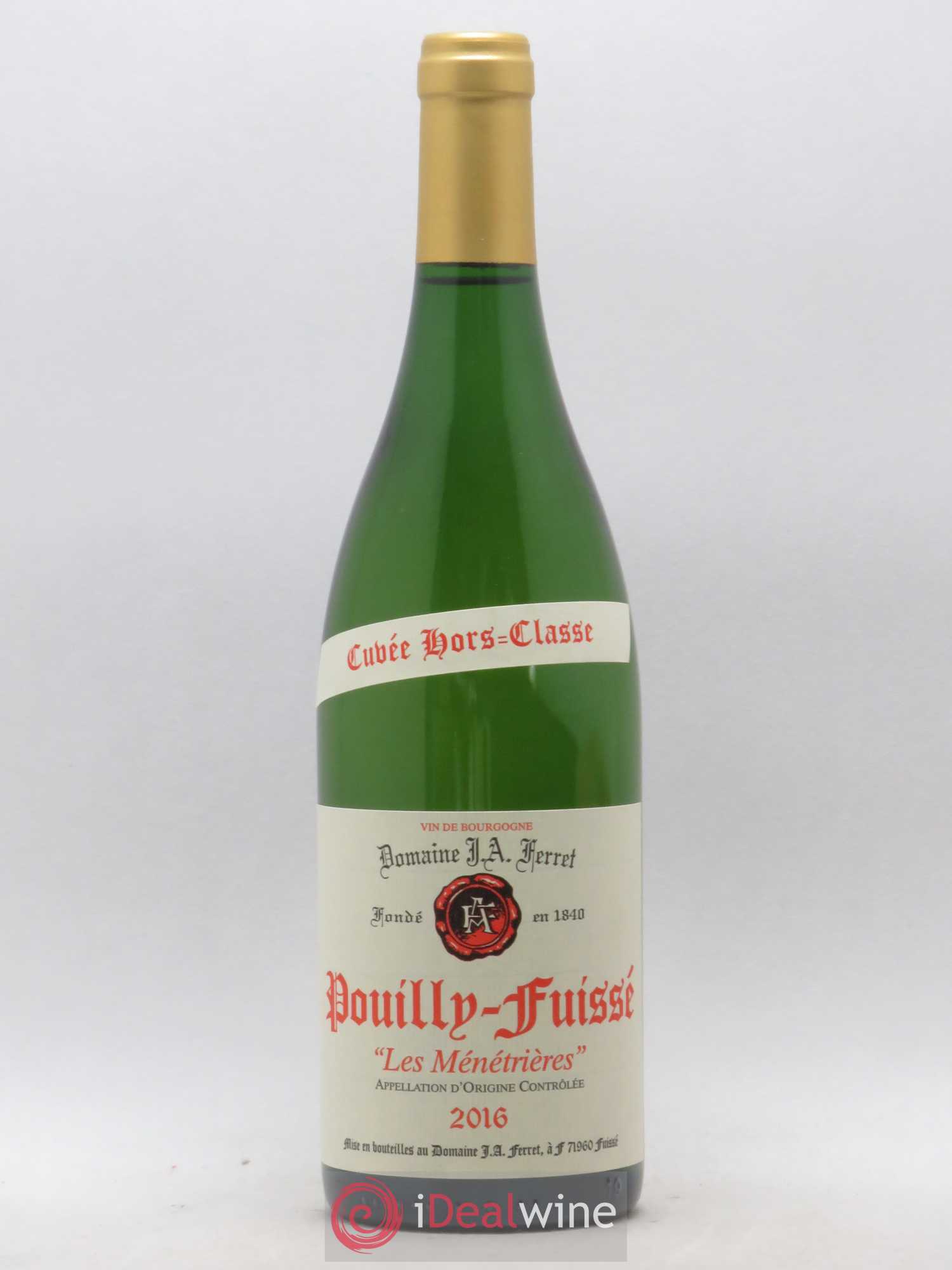 Pouilly-Fuissé 1er Cru Hors Classe Les Ménétrières J.A. Ferret (Domaine) 2016 - Lot de 1 bouteille - 0