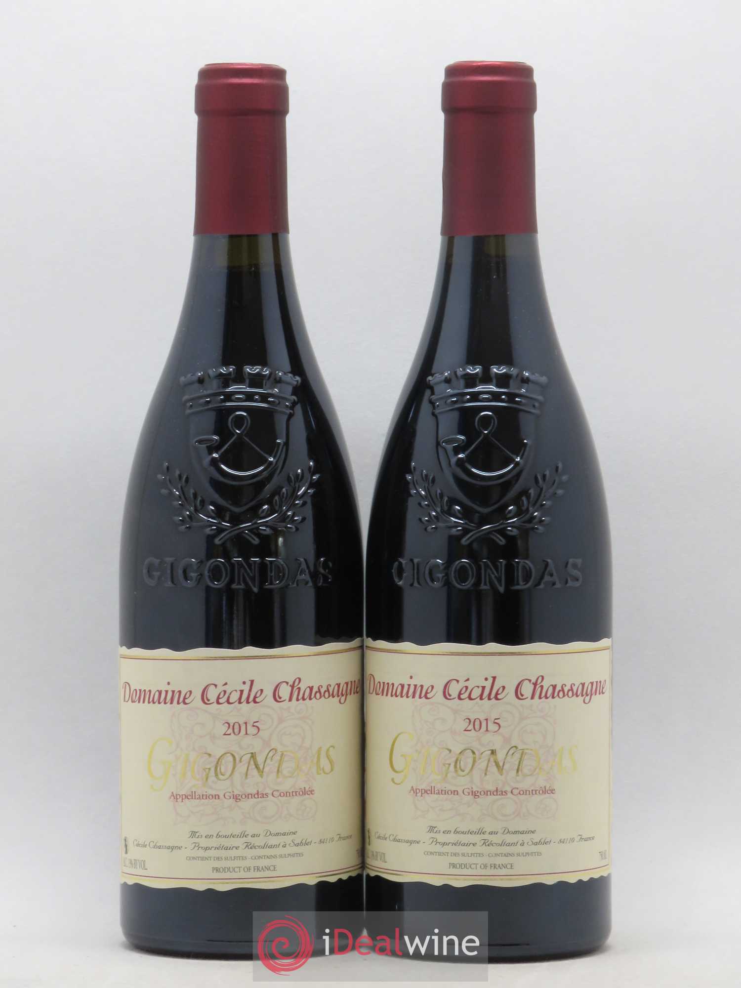 Gigondas Cécile Chassagne 2015 - Posten von 2 Flaschen - 0