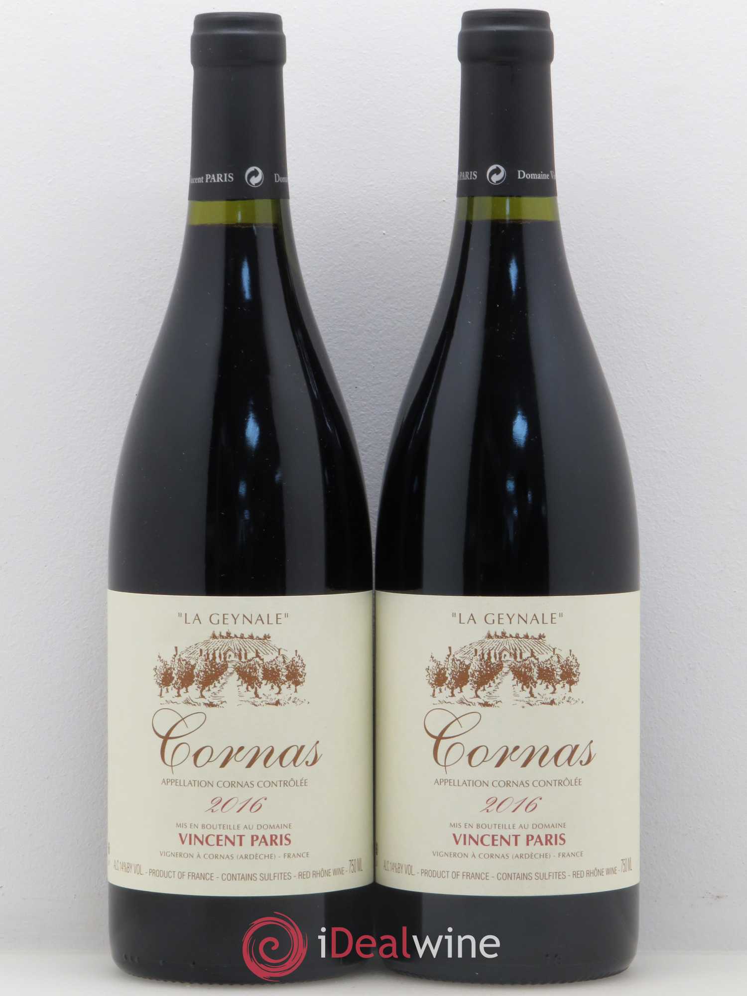 Cornas La Geynale Vincent Paris (sans prix de réserve) 2016 - Lot de 2 bouteilles - 0