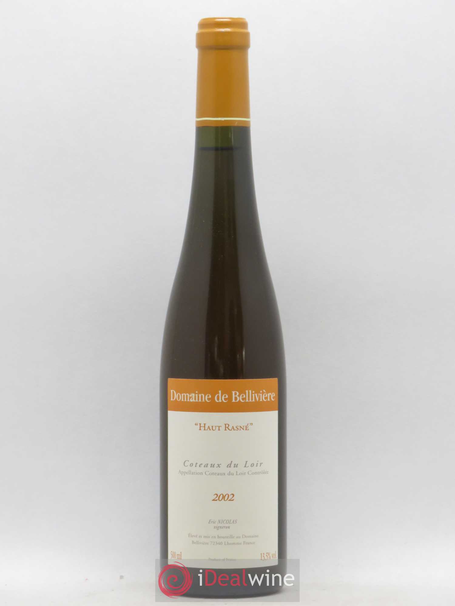 Coteaux du Loir Haut Rasne Domaine de Belliviere 50Cl 2002 - Posten von 1 Flasche - 0