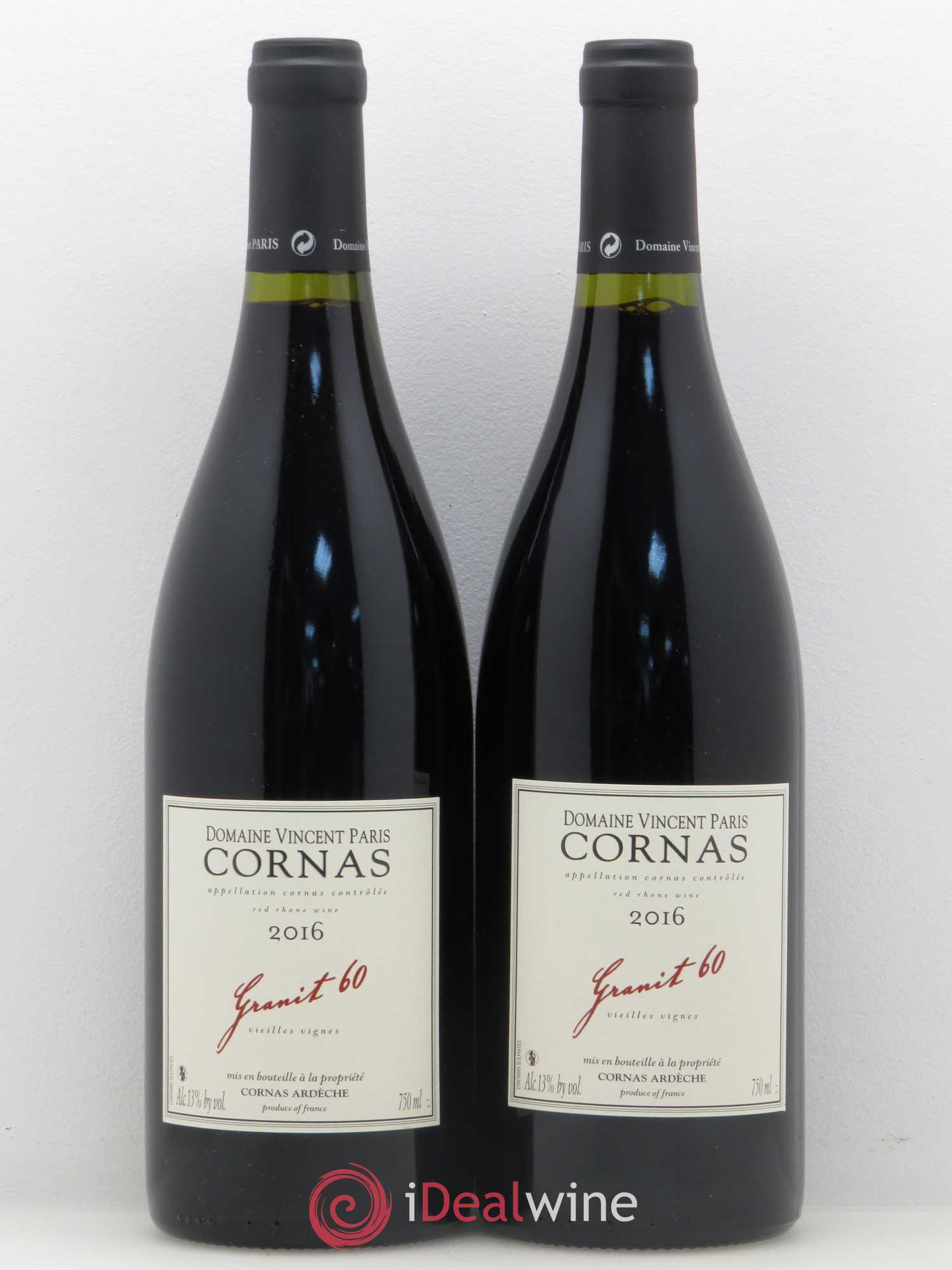 Cornas Granit 60 Vieilles Vignes Vincent Paris (sans prix de réserve) 2016 - Lot de 2 bouteilles - 0