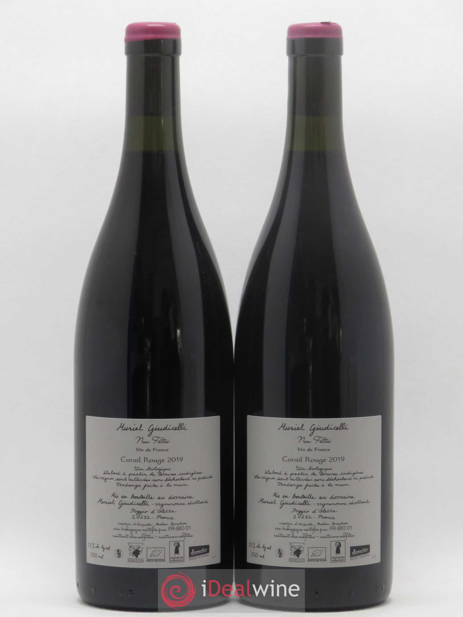 Vin de France Corail Domaine Giudicelli (sans prix de réserve) - Lot de 2 bouteilles - 1