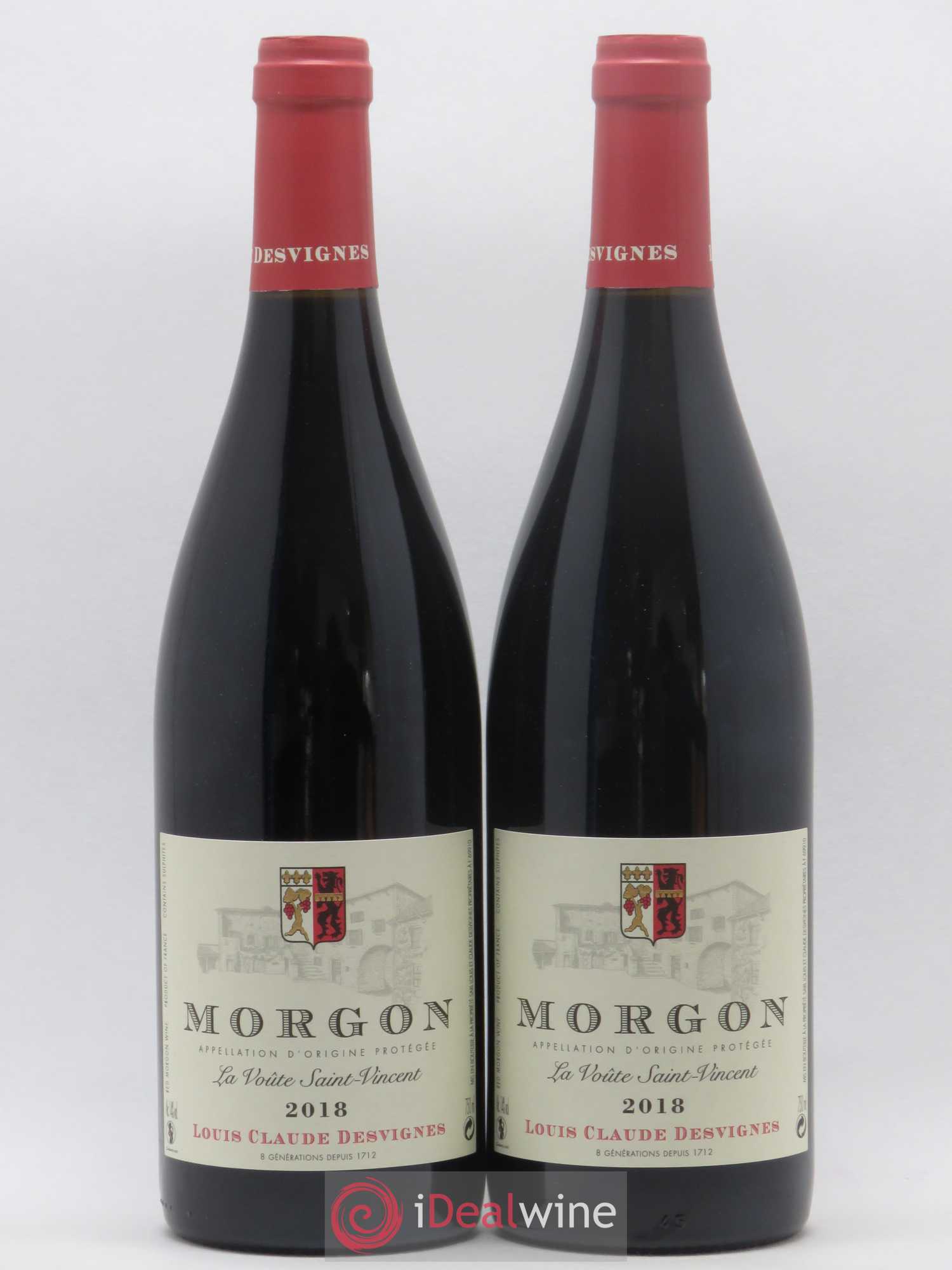 Morgon La Voûte Saint Vincent Louis-Claude Desvignes (sans prix de réserve) 2018 - Lot de 2 bouteilles - 0