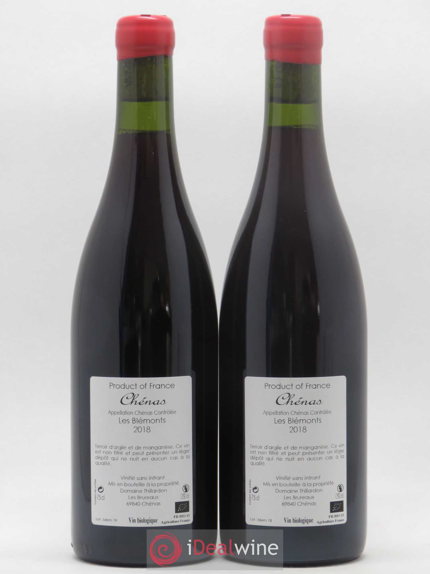 Chénas Les Blémonts Domaine Thillardon 2018 - Lot de 2 bouteilles - 1