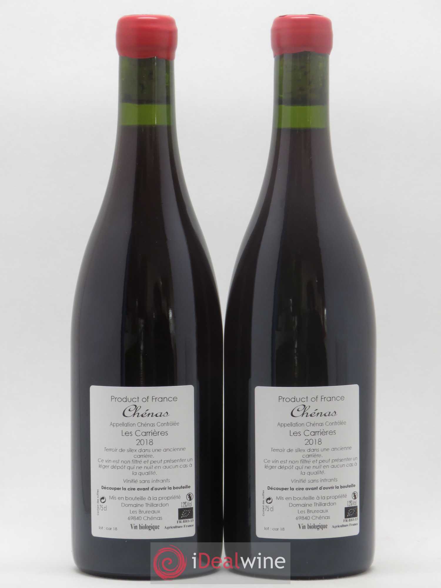 Chénas Les Carrières Domaine Thillardon 2018 - Lot de 2 bouteilles - 1