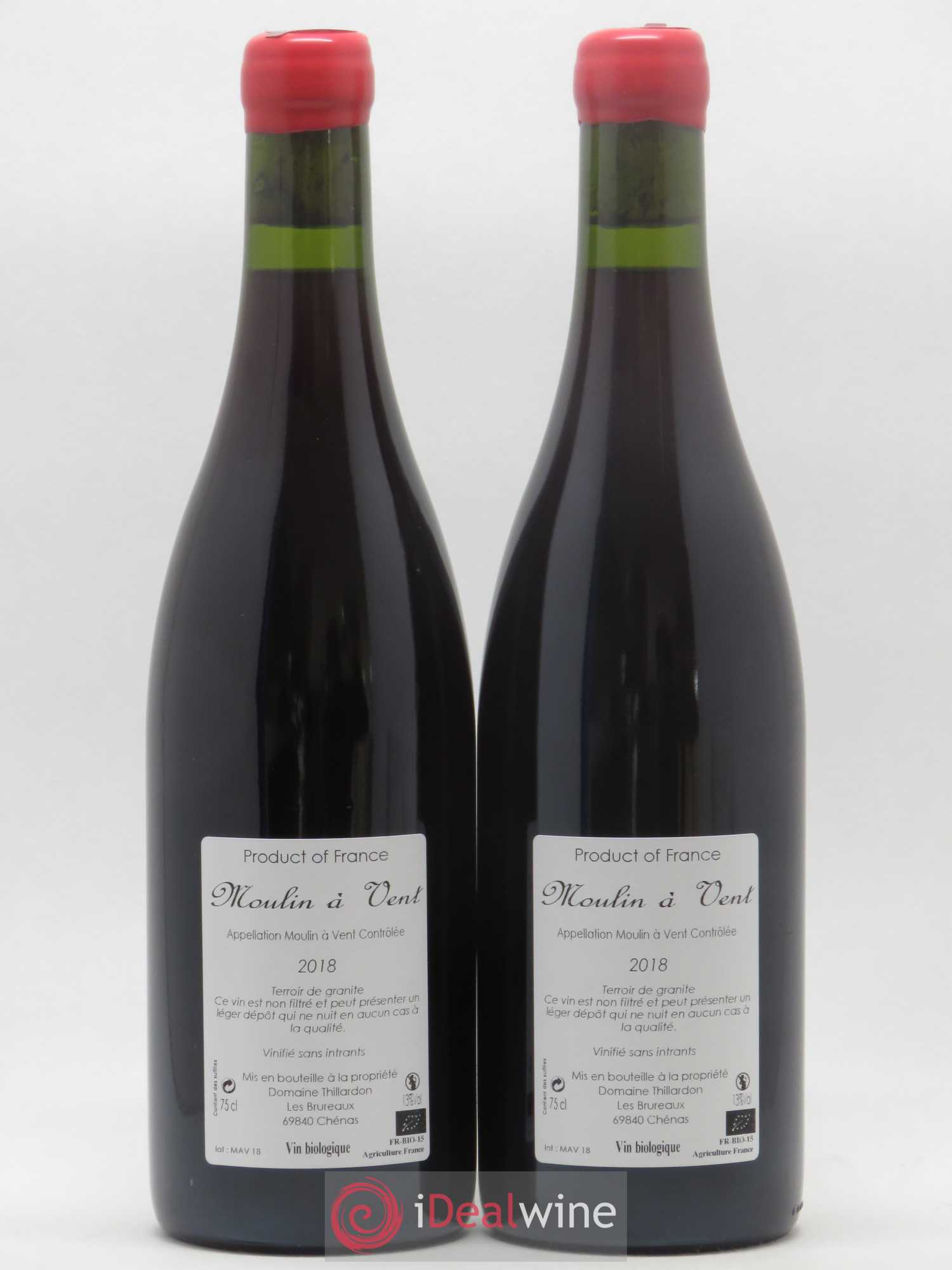 Moulin-à-Vent Domaine Thillardon 2018 - Lot de 2 bouteilles - 1