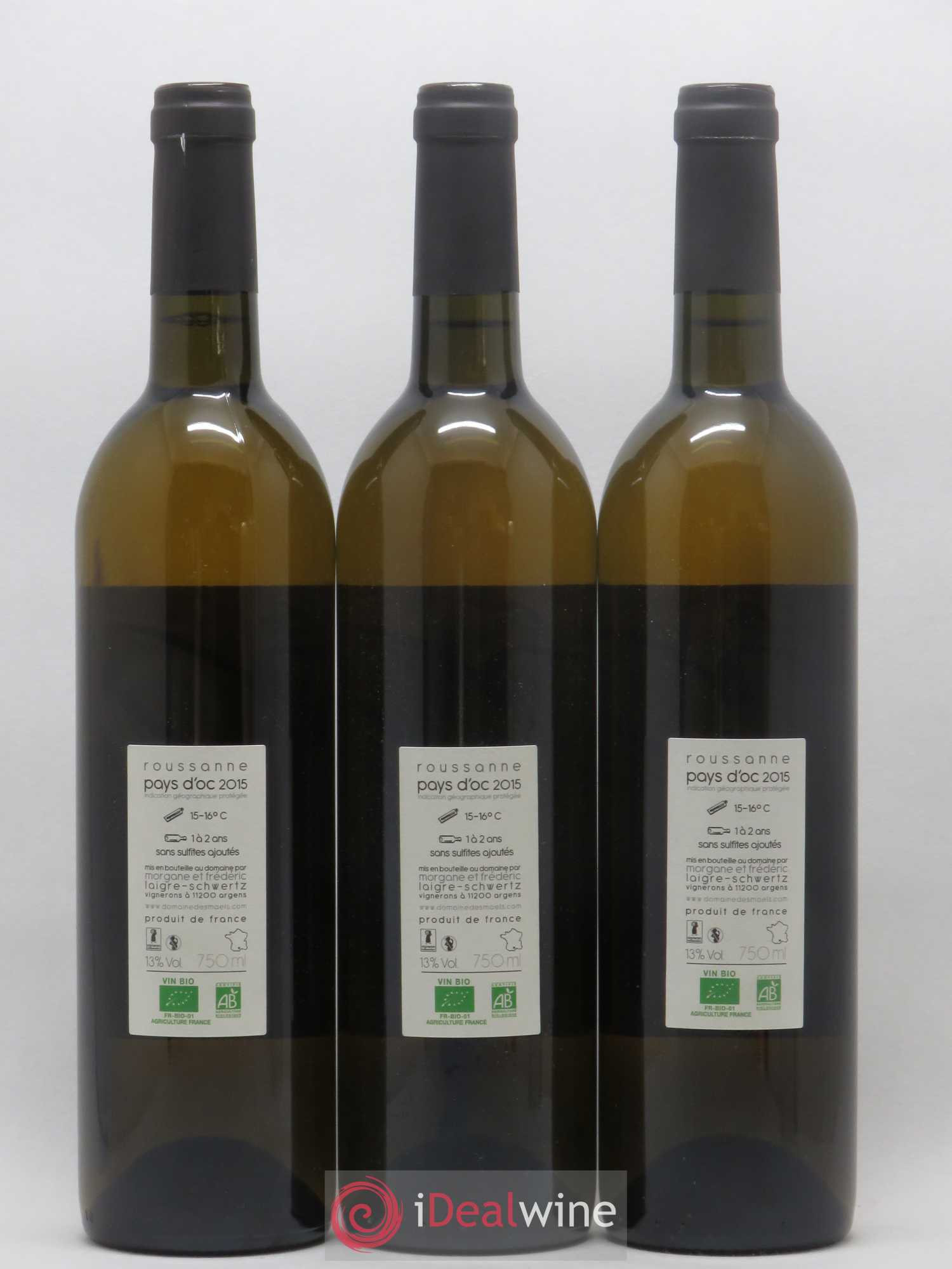 Pays d'Oc Les M des Maels Roussanne Domaine des Maels (sans prix de réserve) 2015 - Posten von 3 Flaschen - 1