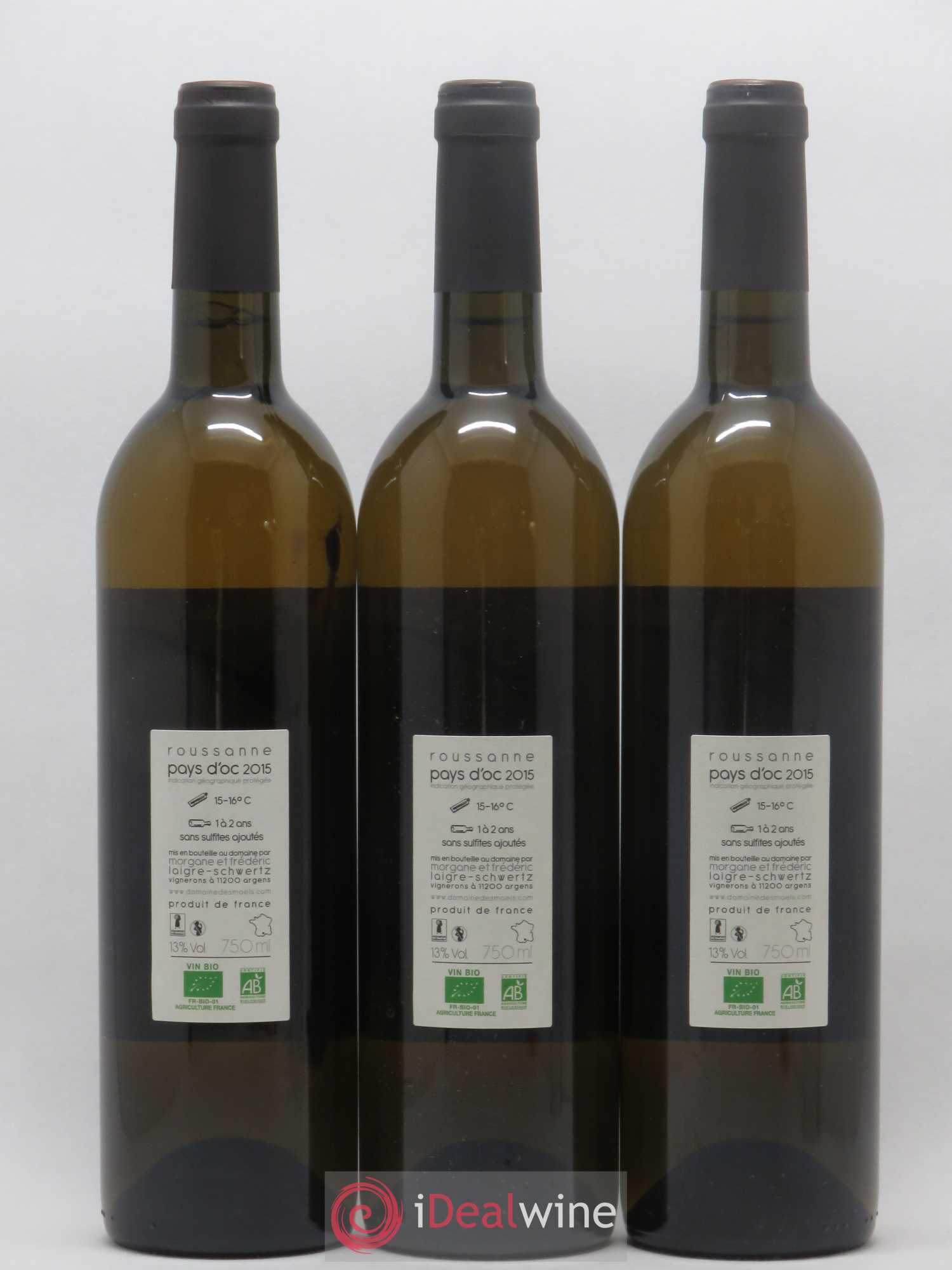 Pays d'Oc Les M des Maels Roussanne Domaine des Maels (sans prix de réserve) 2015 - Posten von 3 Flaschen - 1