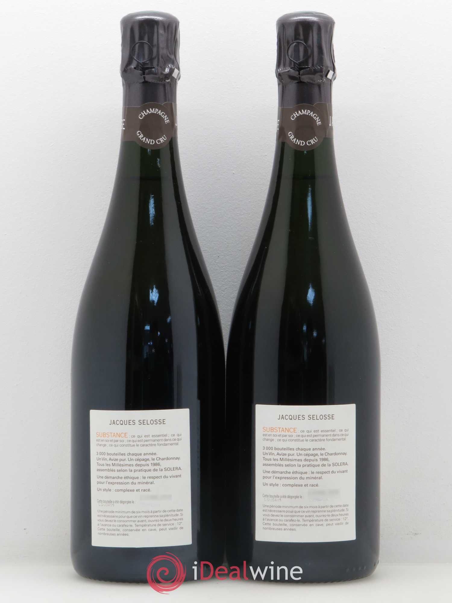 Substance Jacques Selosse Brut Grand Cru Blanc de Blancs - Posten von 2 Flaschen - 1