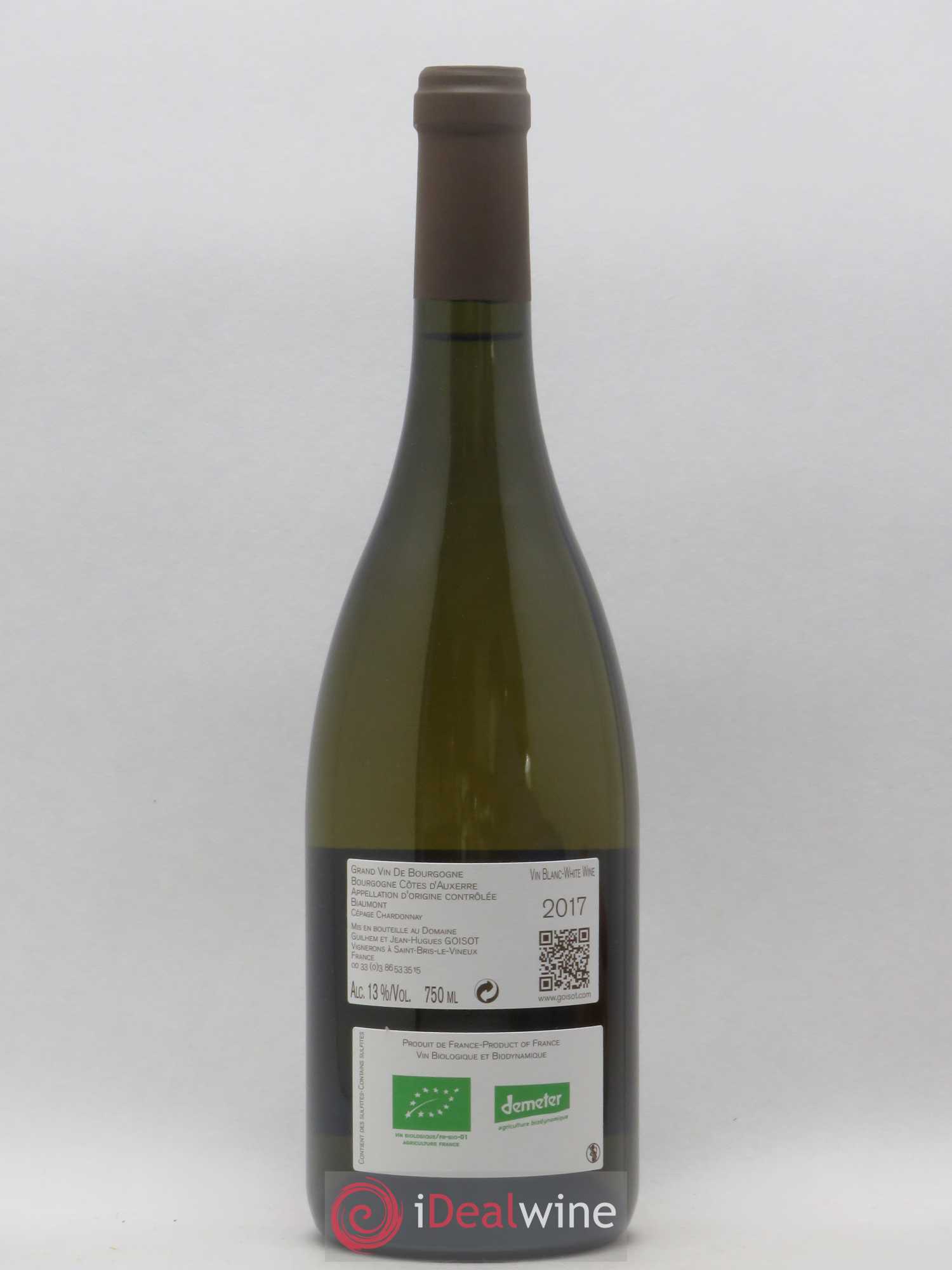 Bourgogne Côtes d'Auxerre Biaumont Domaine Goisot (sans prix de réserve) 2017 - Posten von 1 Flasche - 1